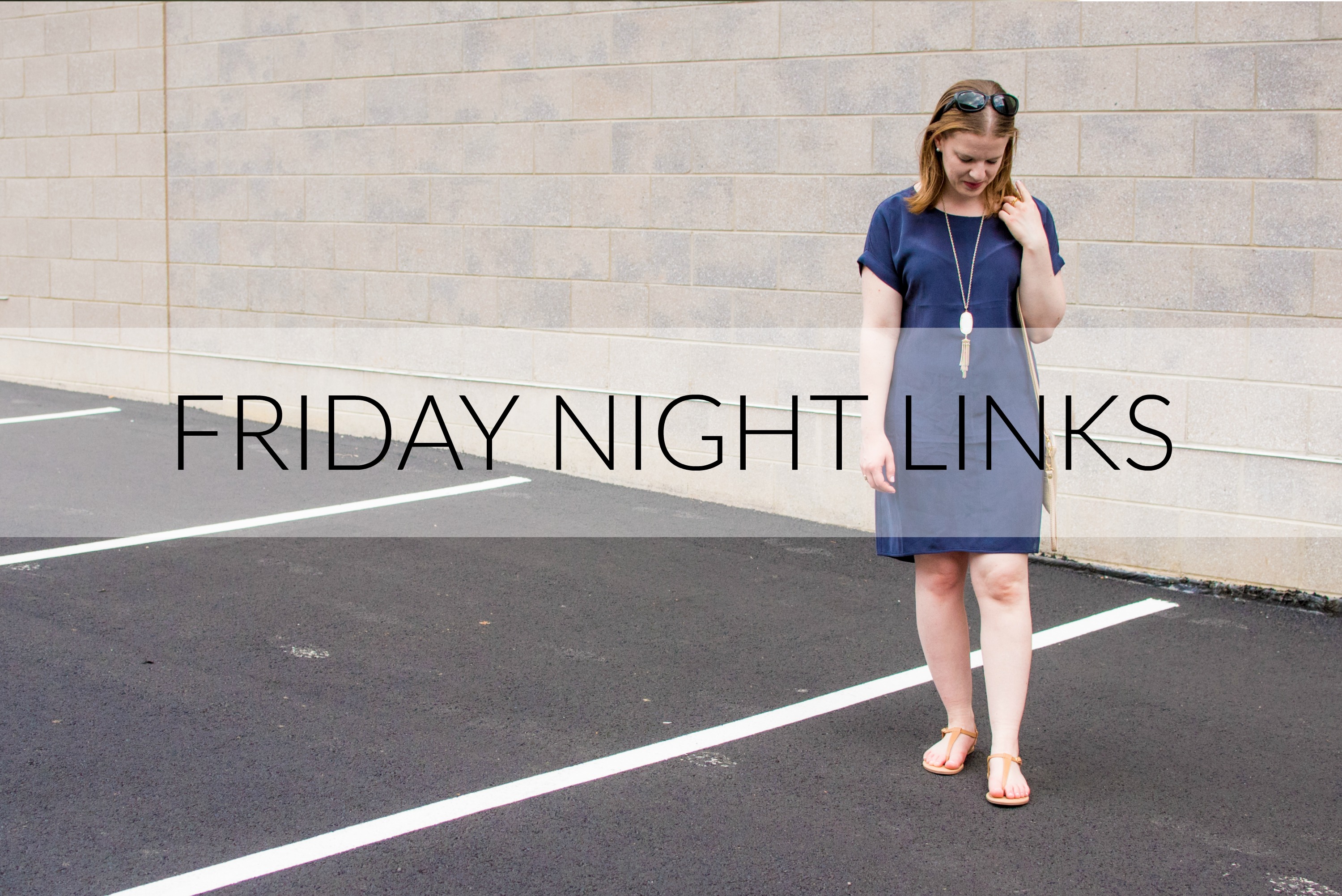 A Navy Shift Dress + Friday Night Links