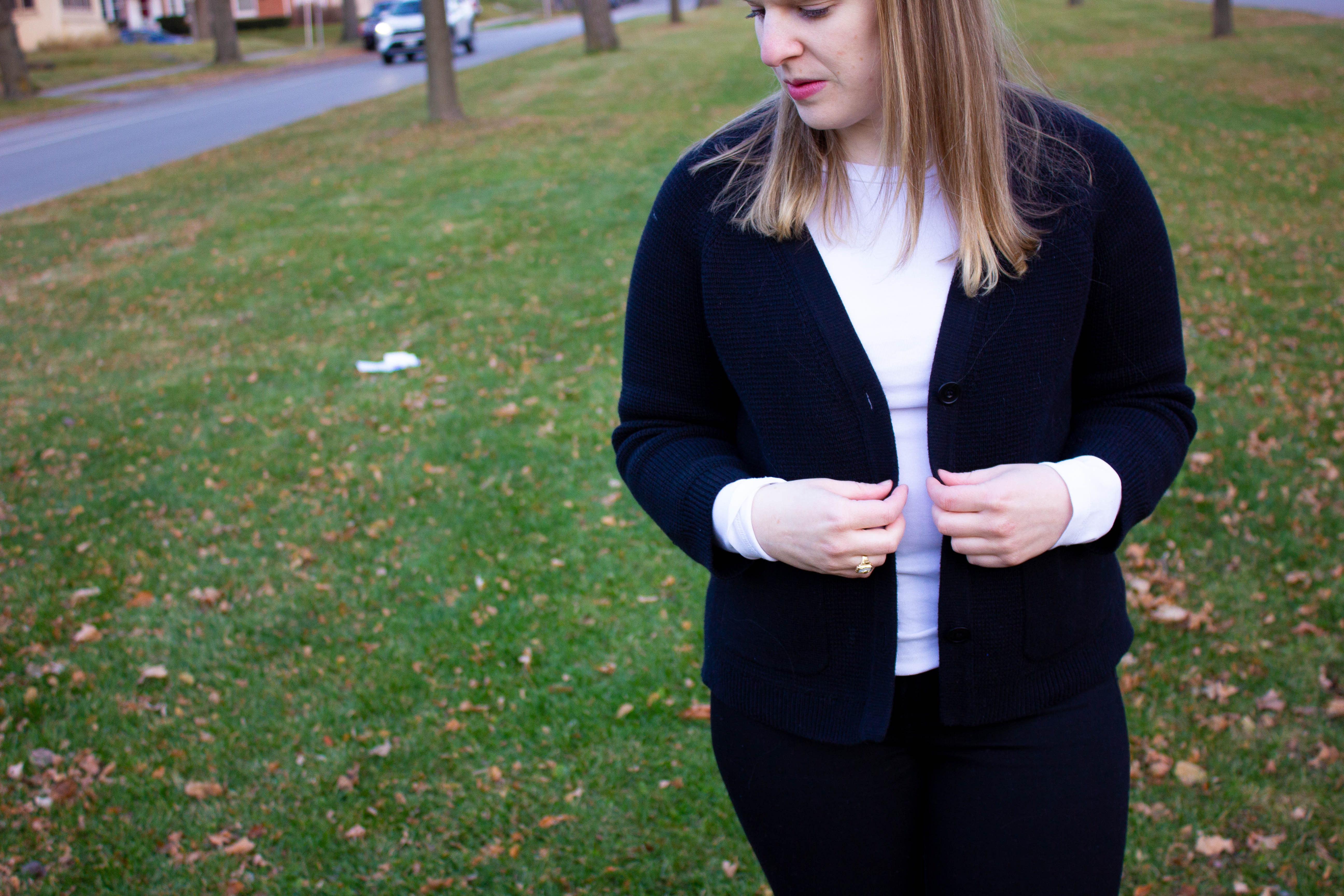 How to Style a Knit Black Cardigan for Fall and Winter