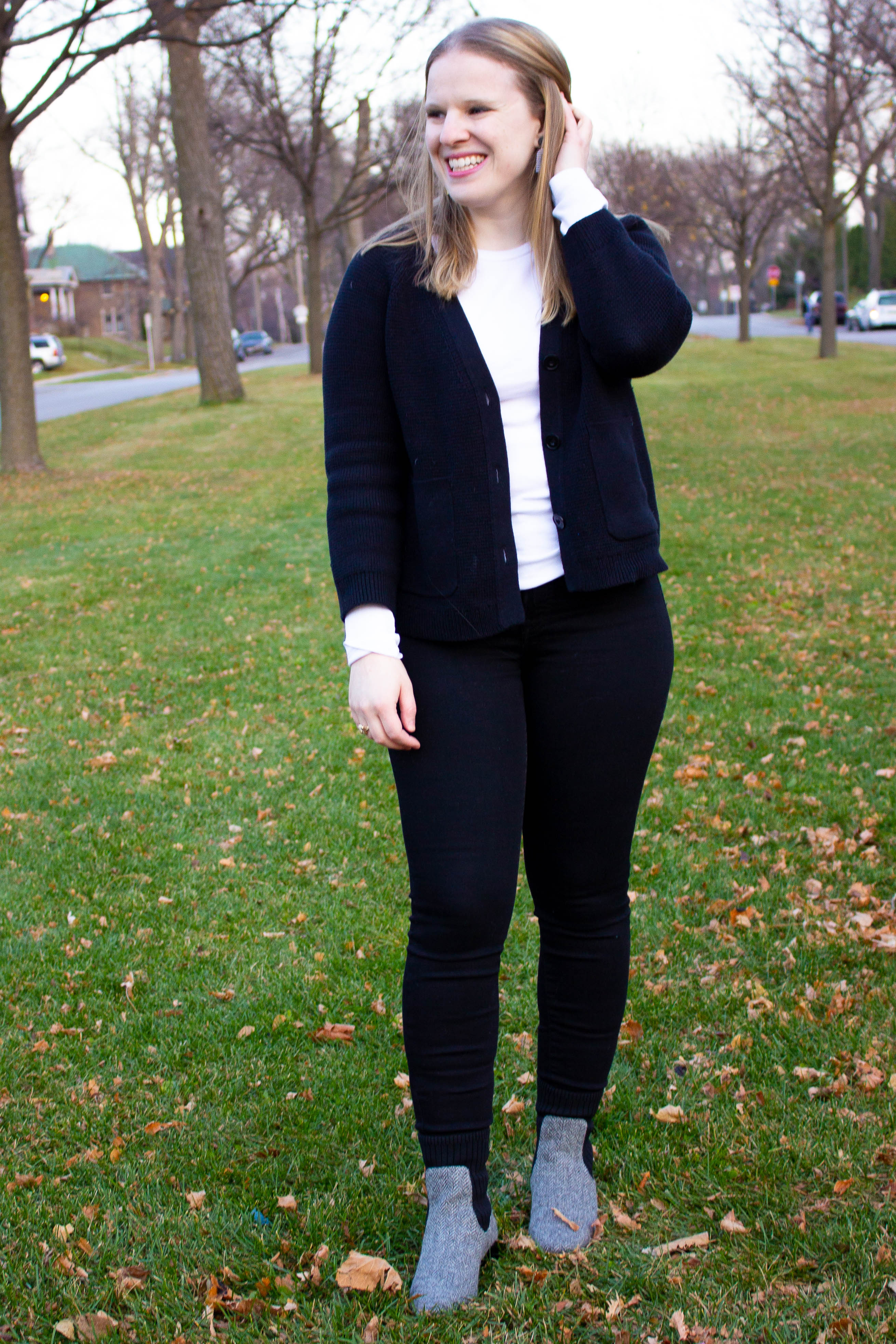 How to Style a Knit Black Cardigan