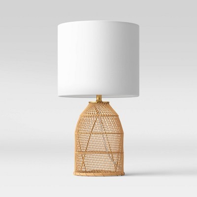 Opalhouse Rattan Diagonal Weave Table Lamp