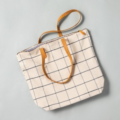 Hearth & Hand with Magnolia Windowpane Plaid Tote | Best Finds At Target