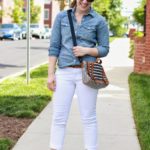 Blue jeans, white shirt…white jeans, blue shirt.