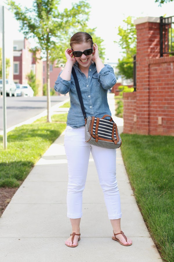 Blue jeans, white shirt...white jeans, blue shirt. - Something ...