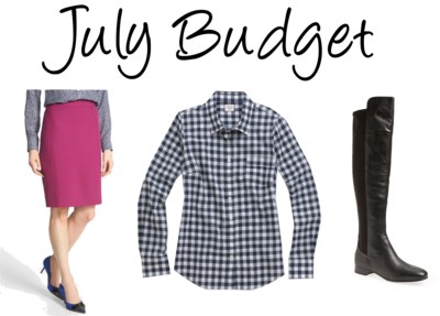 July Budget, budgeting, shopping, discounts, sales