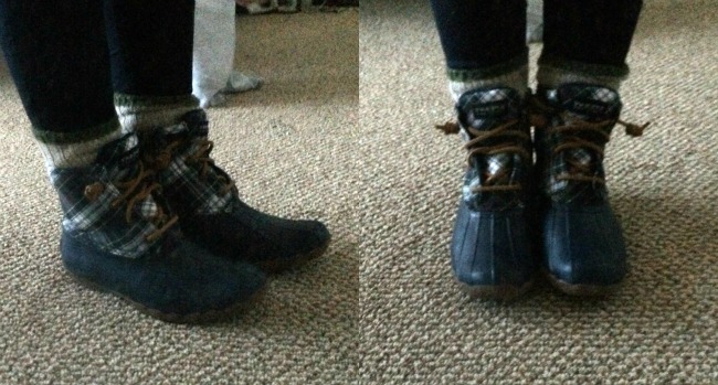 Sperry Saltwater Plaid Booties, duck boots