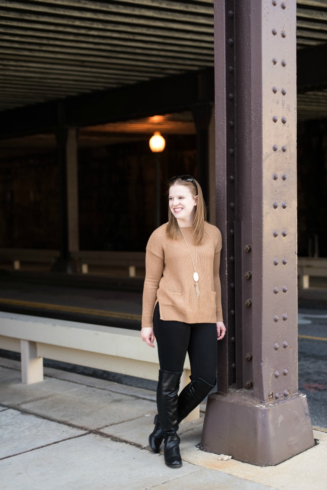 DC woman blogger wearing Halogen Cashmere Turtleneck Sweater