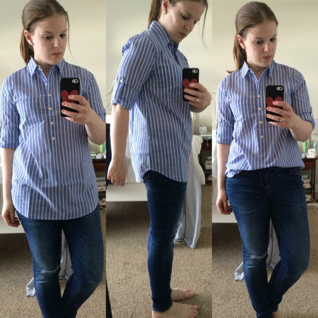 Shopping Reviews, Vol. 33 | Something Good, J.Crew Factory Stripe Pocket Popover Shirt