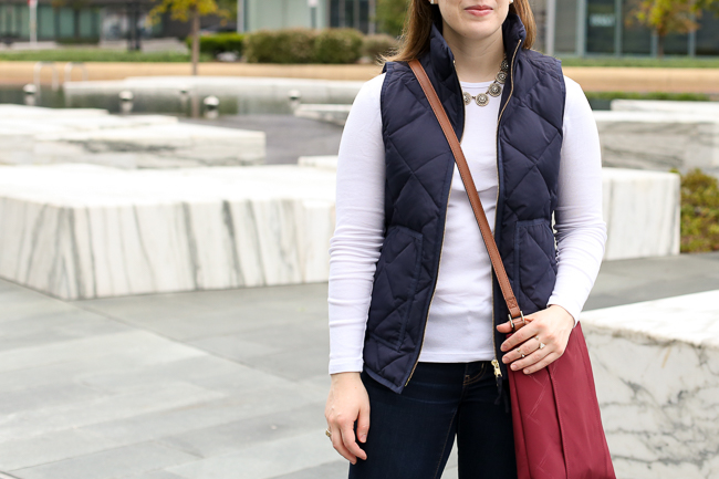It's Good To Be a Girl with Vera Bradley | Something Good, navy quilted vest
