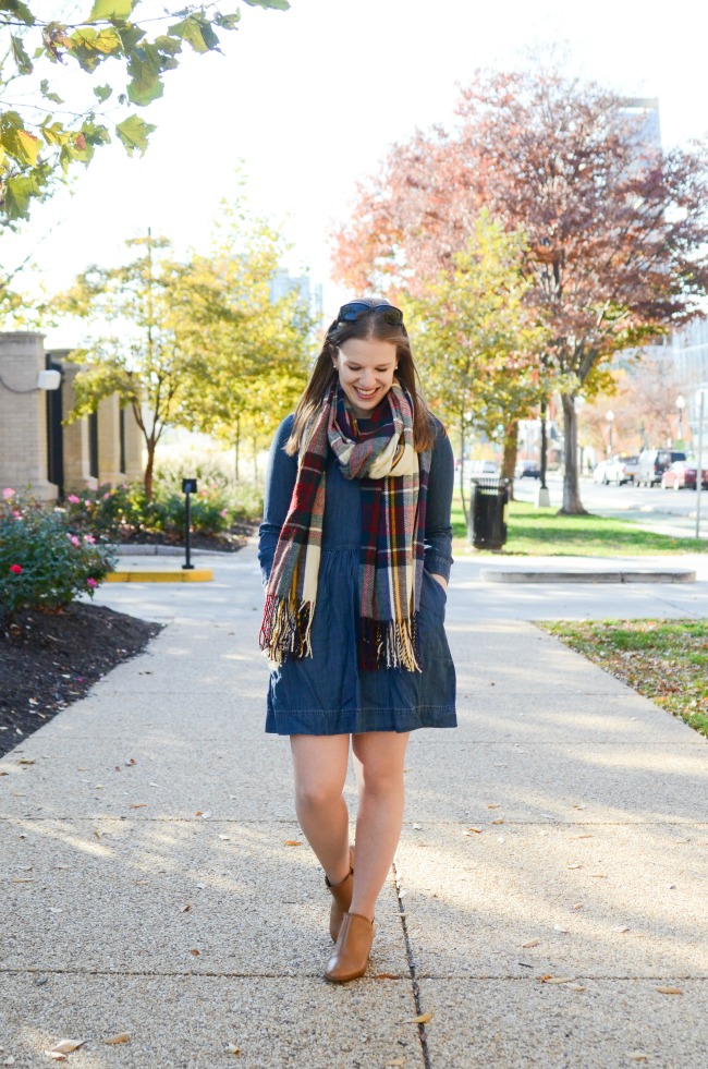 dress with scarf