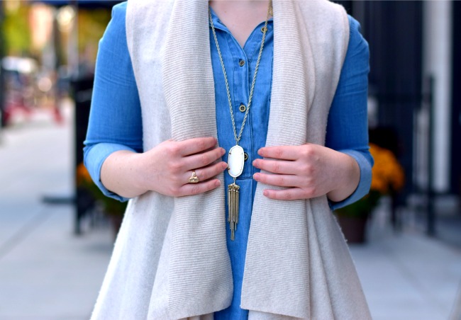 The Chambray Dress | Something Good, kendra scott rayne necklace