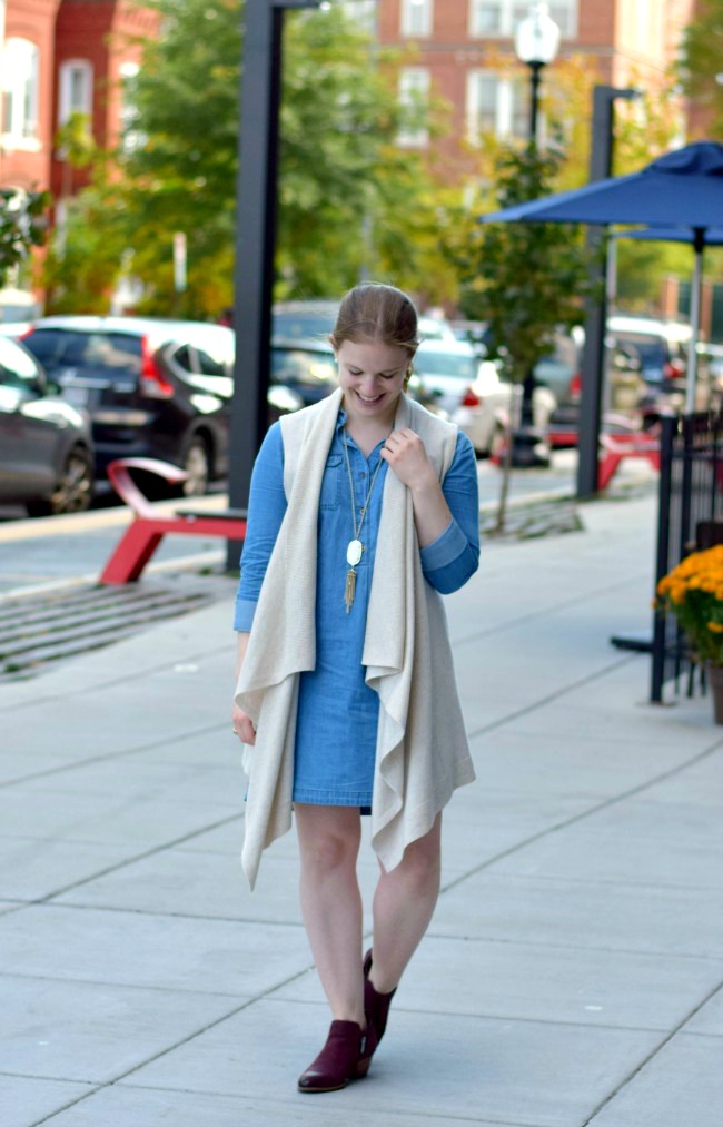 The Chambray Dress | Something Good, sweater vest