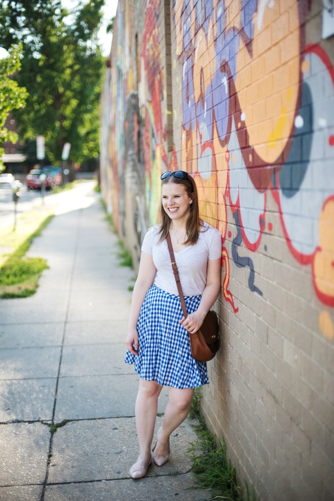 My Favorite Outfits in 2016 | Something Good, women, fashion, clothing, clothes, style, summer, gingham skirt, j.crew, gemma flats, coach crossbody