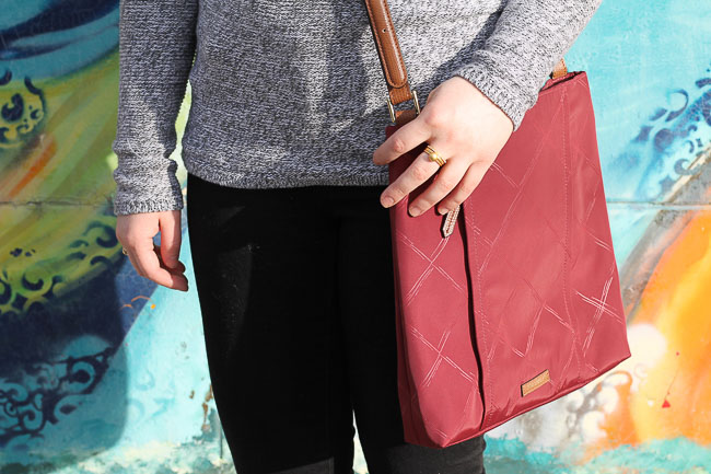 The Gray V-Neck Sweater | Something Good, cranberry crossbody