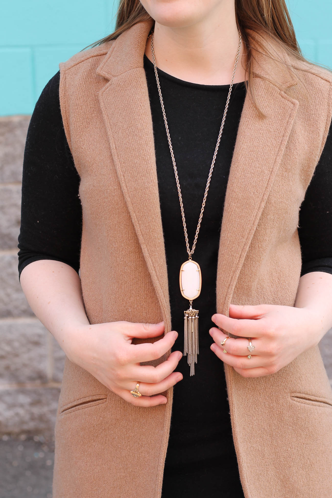 The Little Black Work Dress | Something Good, kendra scott necklace, rayne necklace