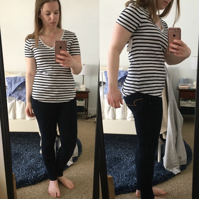Shopping Reviews, Vol. 38 | Something Good, Old Navy Everywear Relaxed Curved-Hem Tee, black and white