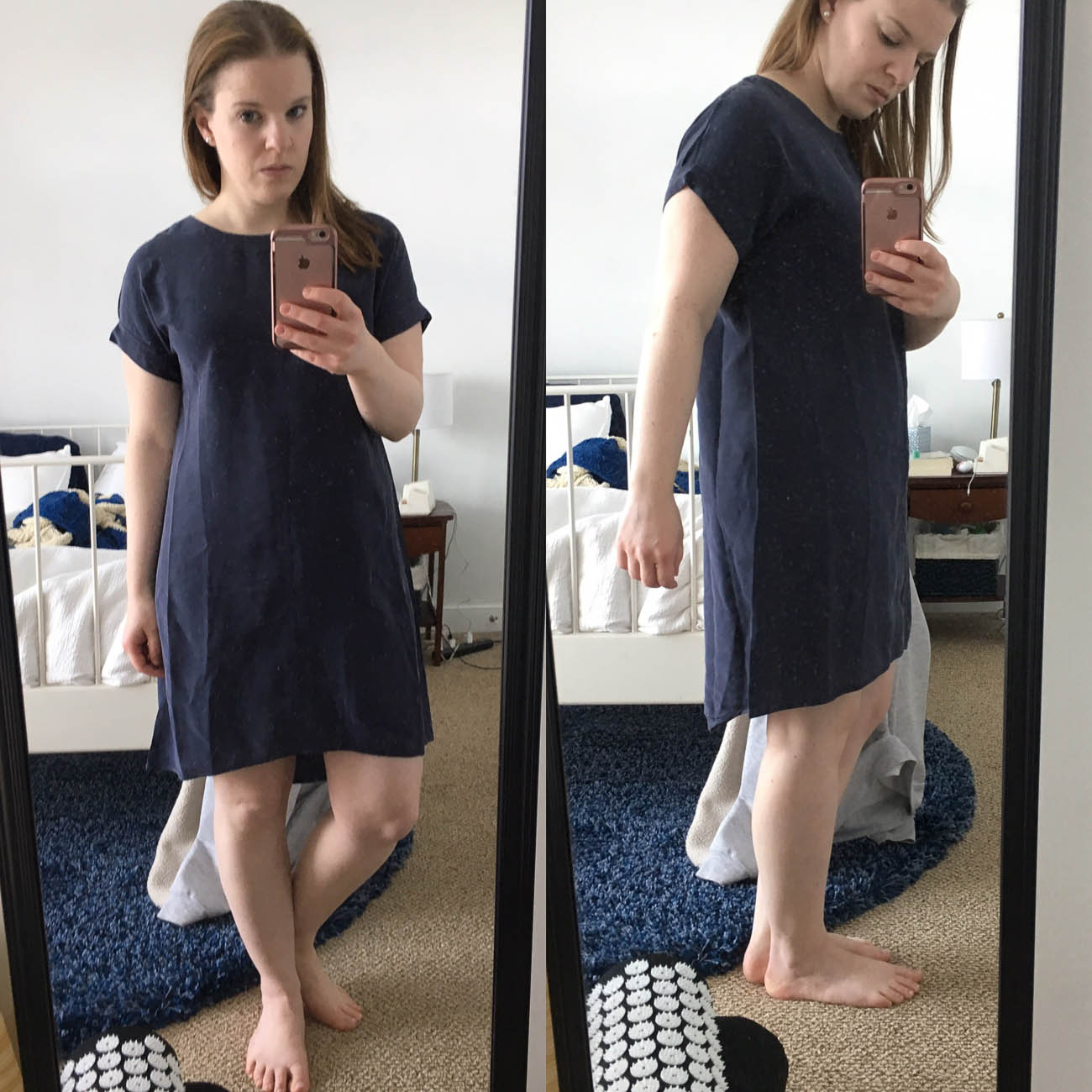 Shopping Reviews, Vol. 41 | Something Good, Everlane Silk Short-Sleeve Dress - Navy_Something Good