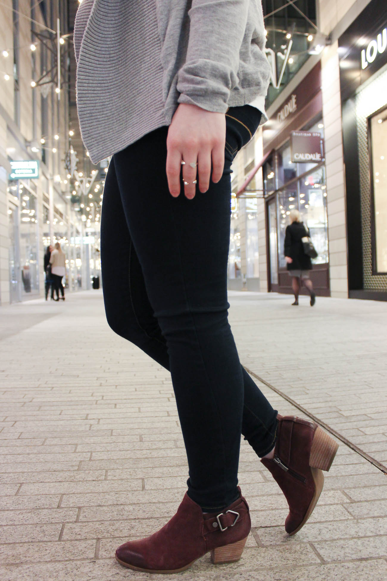 The Lace-Up Tee | Something Good, franco sarto, ankle boots, booties, burgundy ankle boots