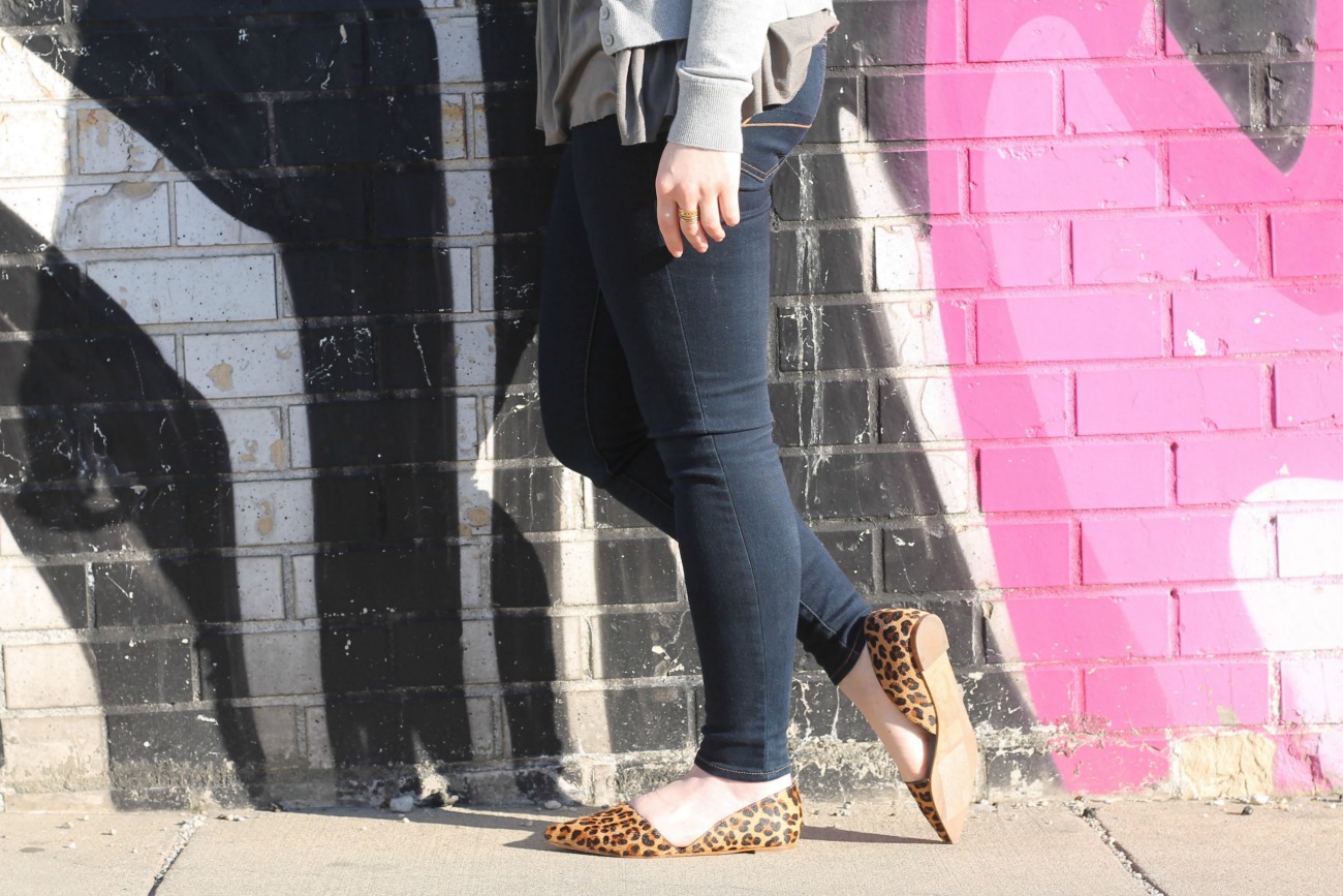 The Loose Green Peplum | Something Good, @danaerinw, leopard flats, leopard print flats