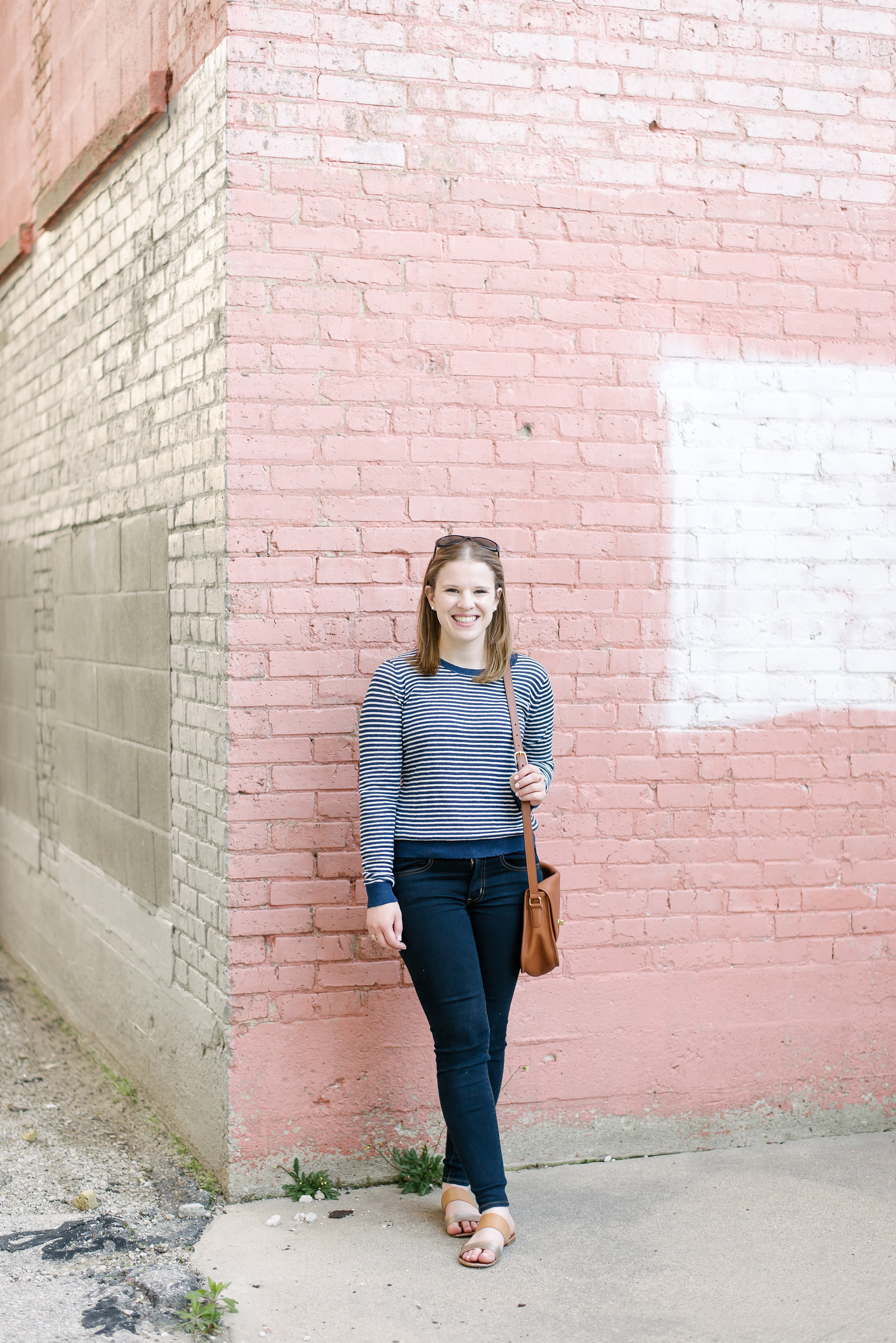 The Linen Sweater | Something Good, @danaerinw, women, fashion, clothing, style, clothes, women's style, women's clothing, spring style, summer style, everlane, stripes, striped sweater, jeggings, skinny jeans, jeans, denim, sandals, slide sandals, gold sandals