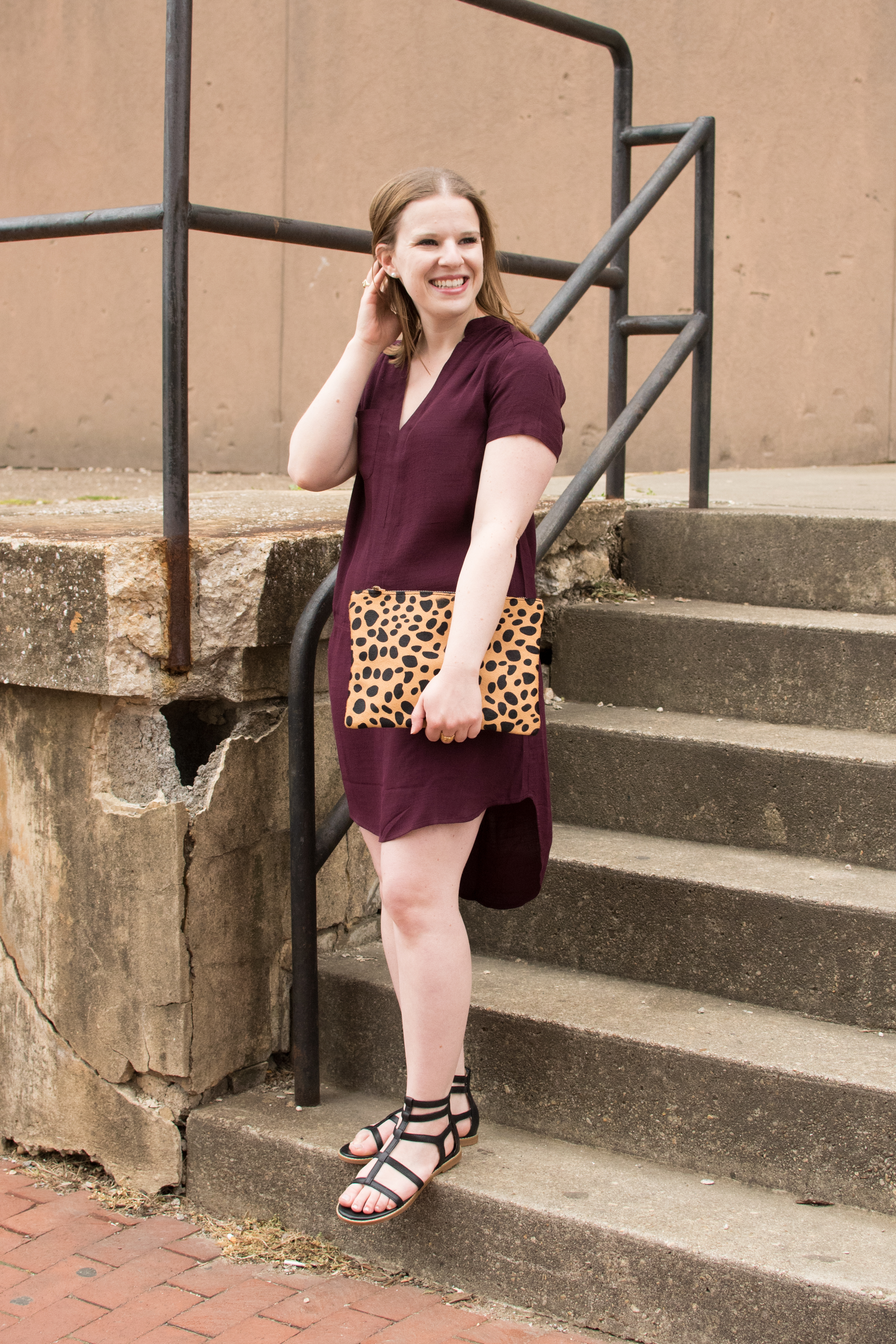 The Hush Puppies Sandals | Something Good, dress, leopard clutch, sandals, shift dress