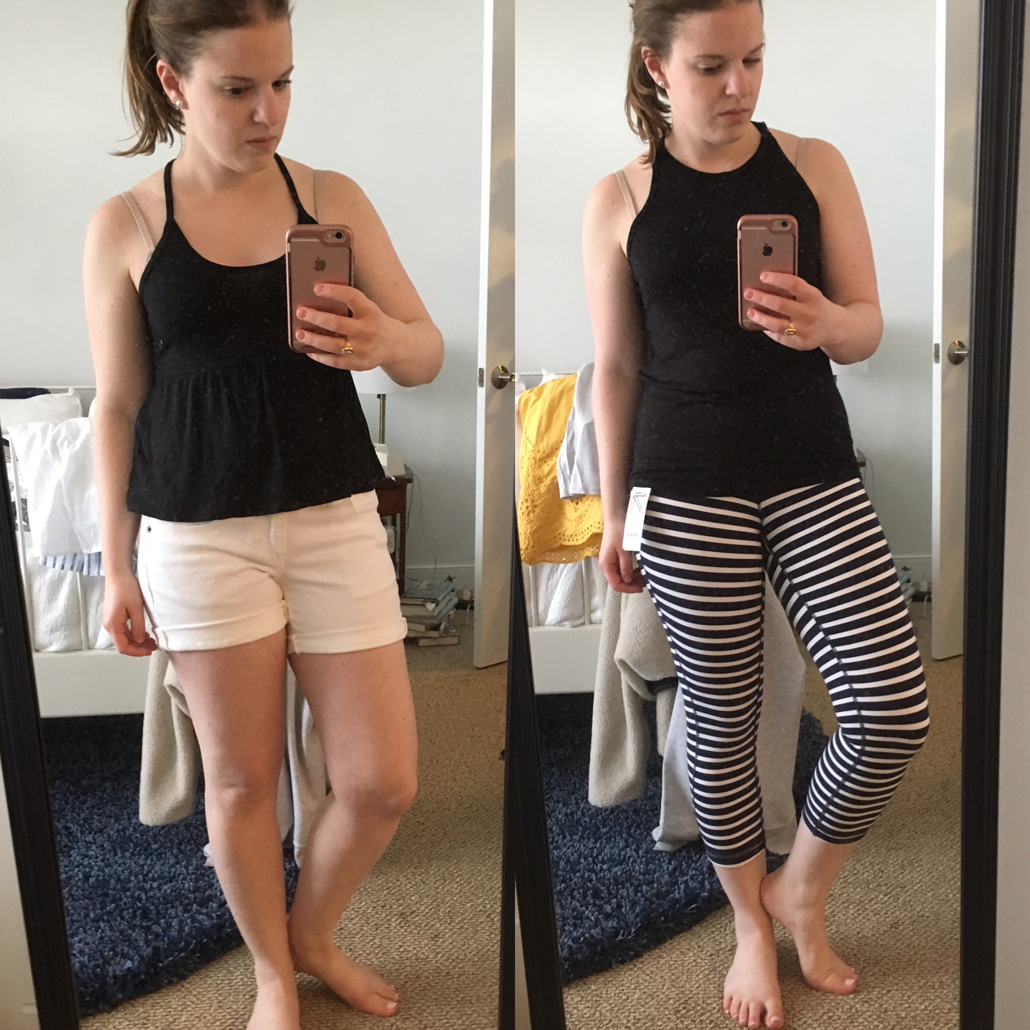 Shopping Reviews, Vol. 42 | Something Good, New Balance for J.Crew Performance Capri Leggings in Stripe