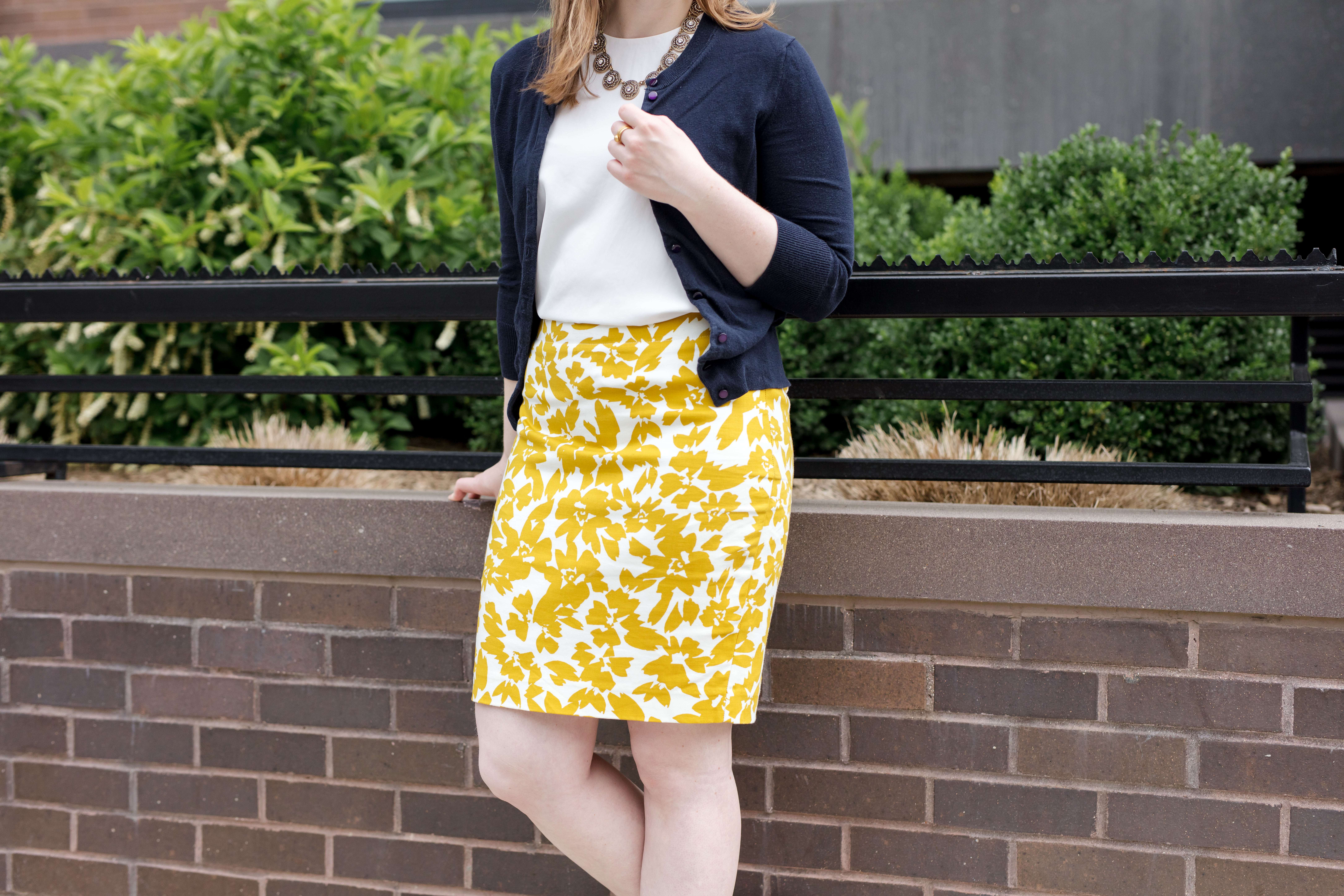 The Floral Pencil Skirt | Something Good, @danaerinw , yellow patterned skirt, floral skirt, yellow patterned