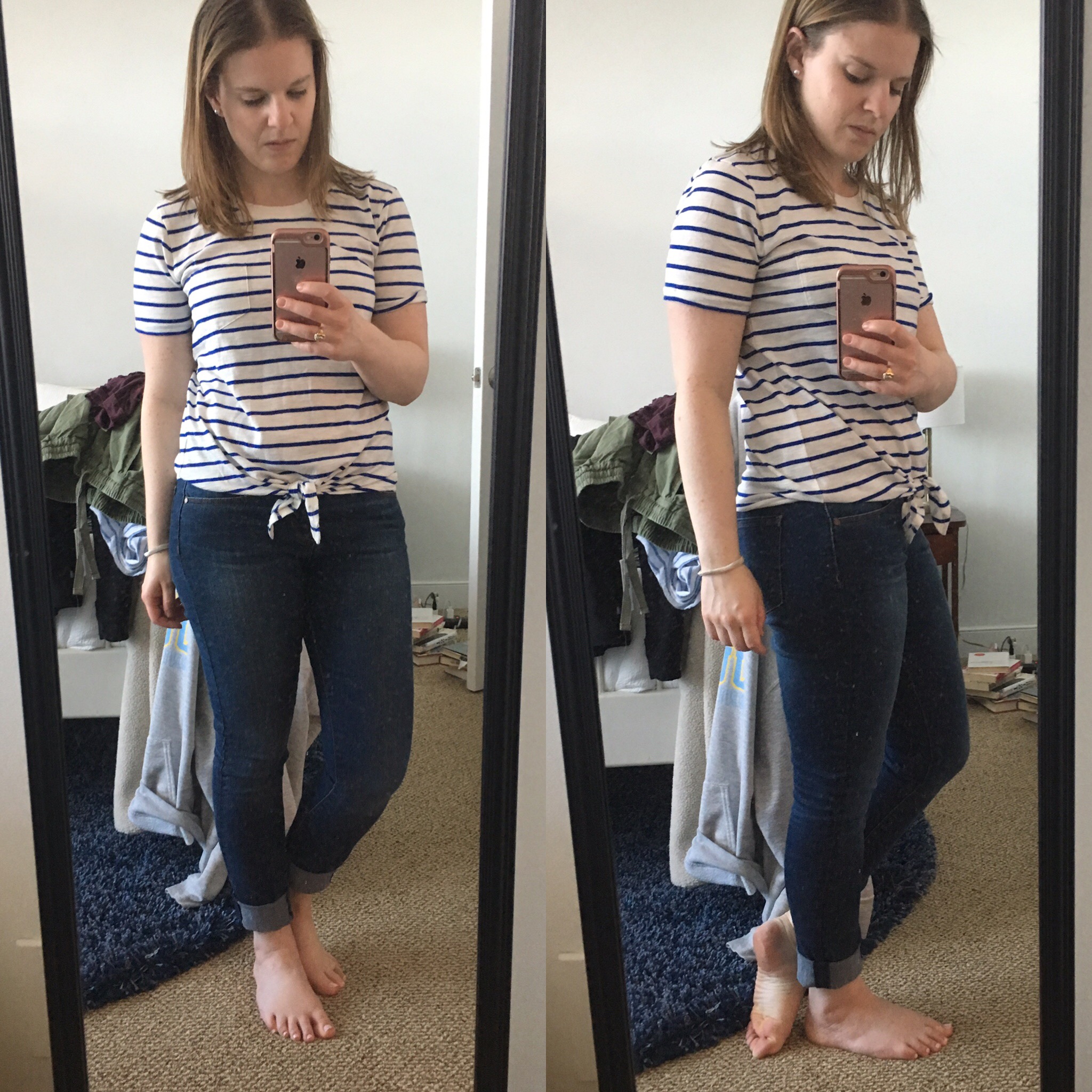 Shopping Reviews, Vol. 43 | Something Good, J.Crew Factory Striped Tie-Waist Pocket T-Shirt