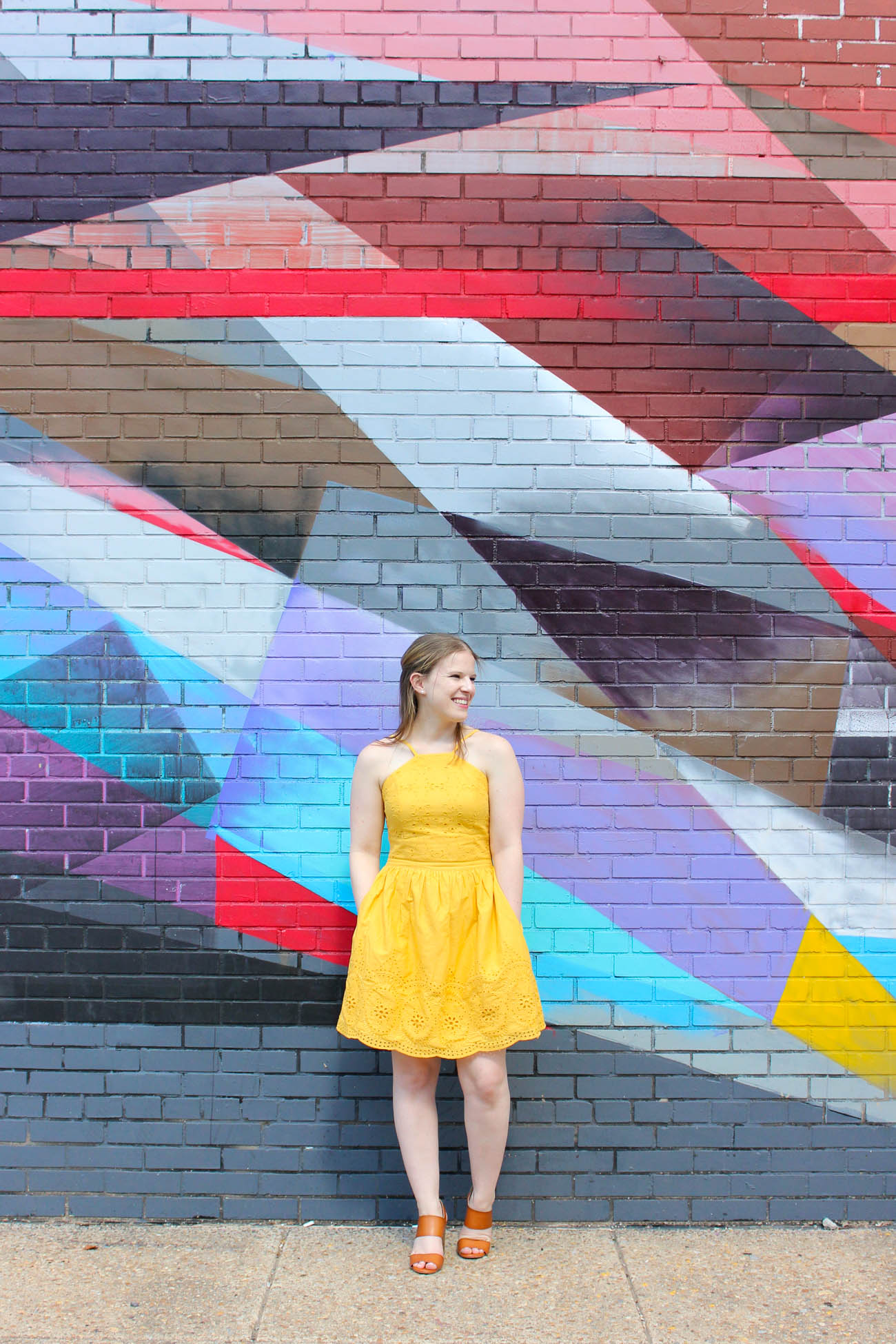 The Dress that Made Me Start Loving Abercrombie and Fitch | Something Good, @danaerinw , mural, inspiration, yellow fit and flare dress