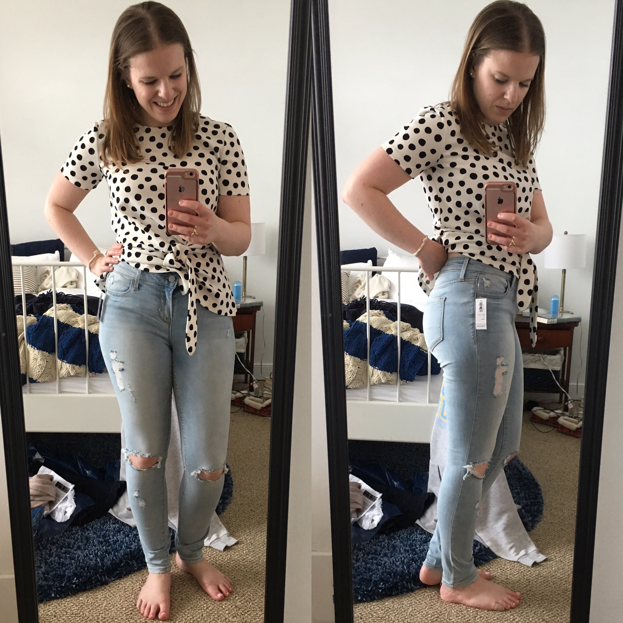 Shopping Reviews, Vol. 47 Cardigan Reviews | Something Good, @danaerinw, Old Navy Mid-Rise Rockstar Distressed Jeans