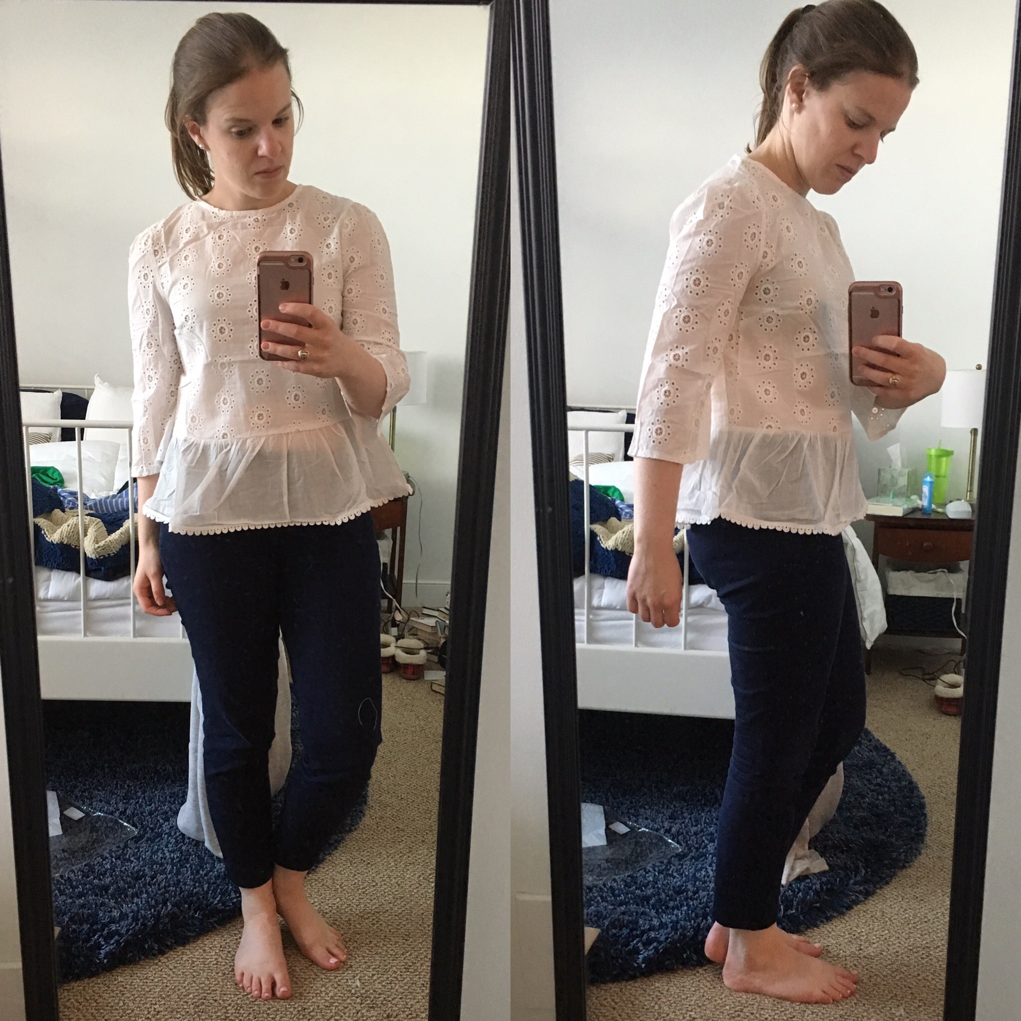 Shopping Reviews, Vol. 48: Everlane Denim | Something Good, @danaerinw , English Factory Bell Sleeve Eyelet Top