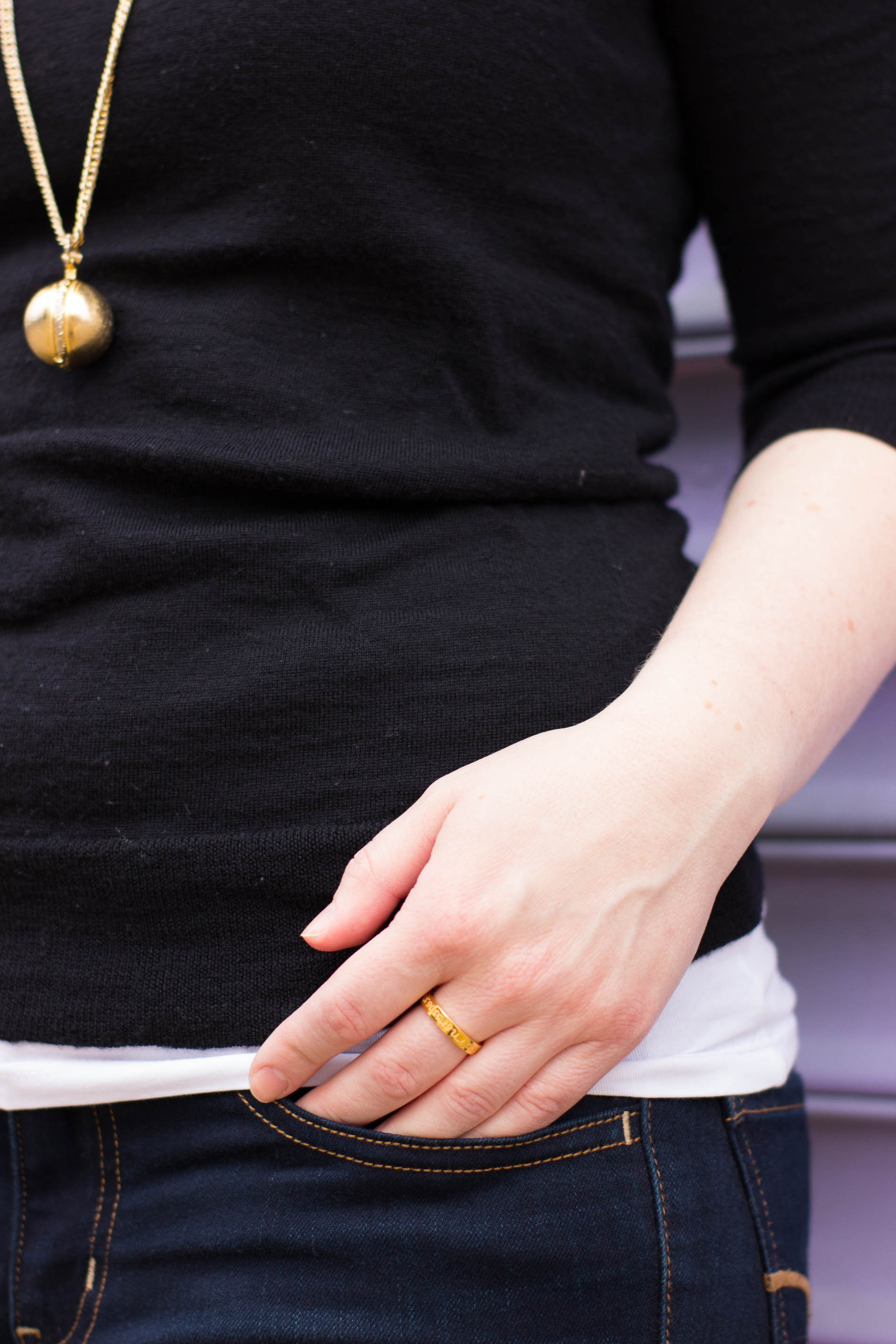 My Weekend Uniform | Something Good, @danaerinw , gold ring, black sweater