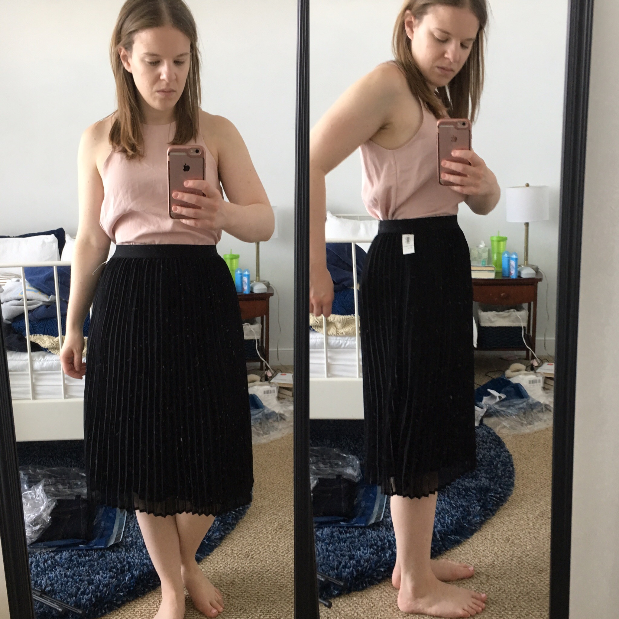 Shopping Reviews, Vol. 48: Everlane Denim | Something Good, @danaerinw , Old Navy Pleated Midi Skirt