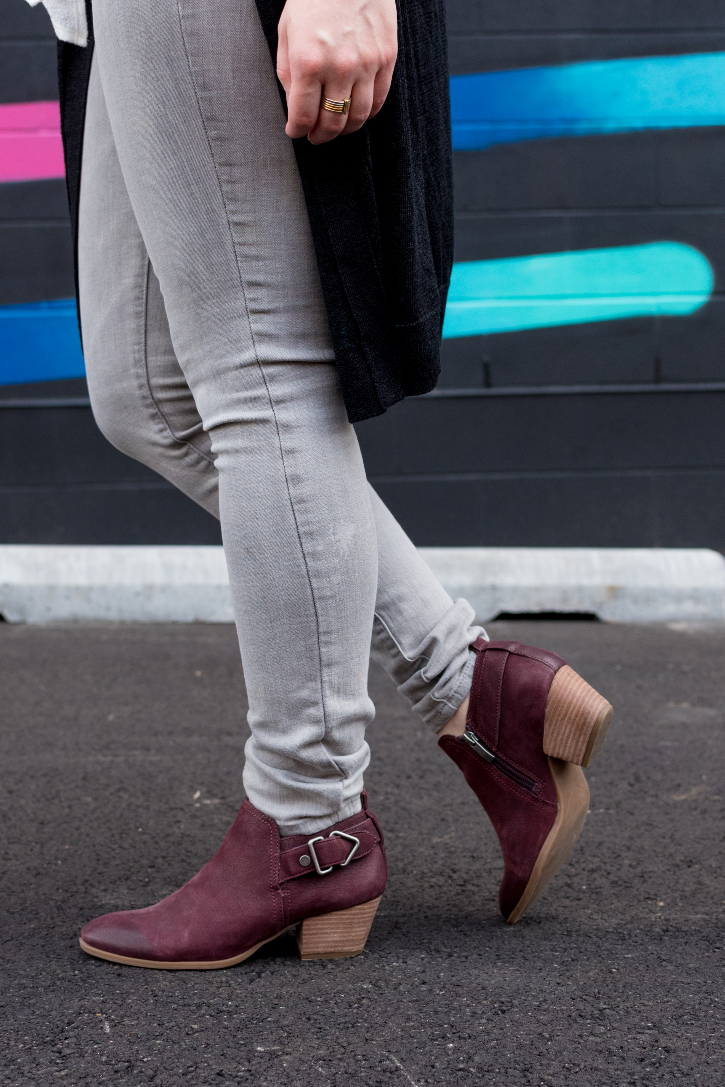  The No Shopping Month Challenge | Something Good, @danaerinw , ankle boots, booties, buckle boots, burgundy ankle boots, cranberry boots
