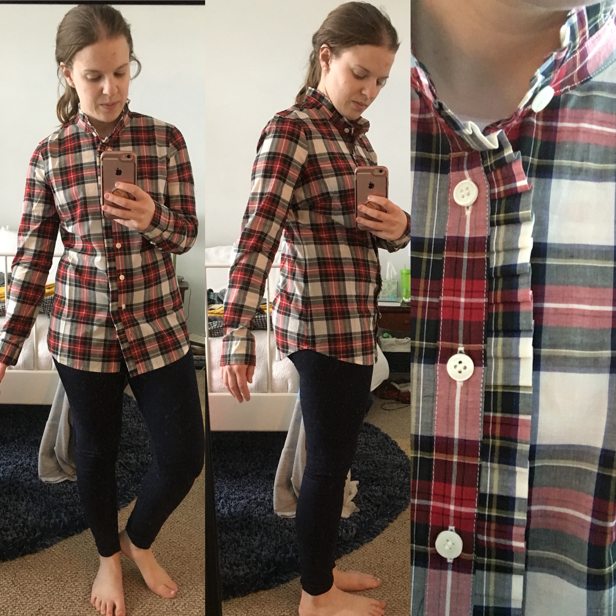 Shopping Reviews, Vol. 51, the Flannel Pajamas | Something Good, @danaerinw , J.Crew Factory Ruffle-front plaid shirt