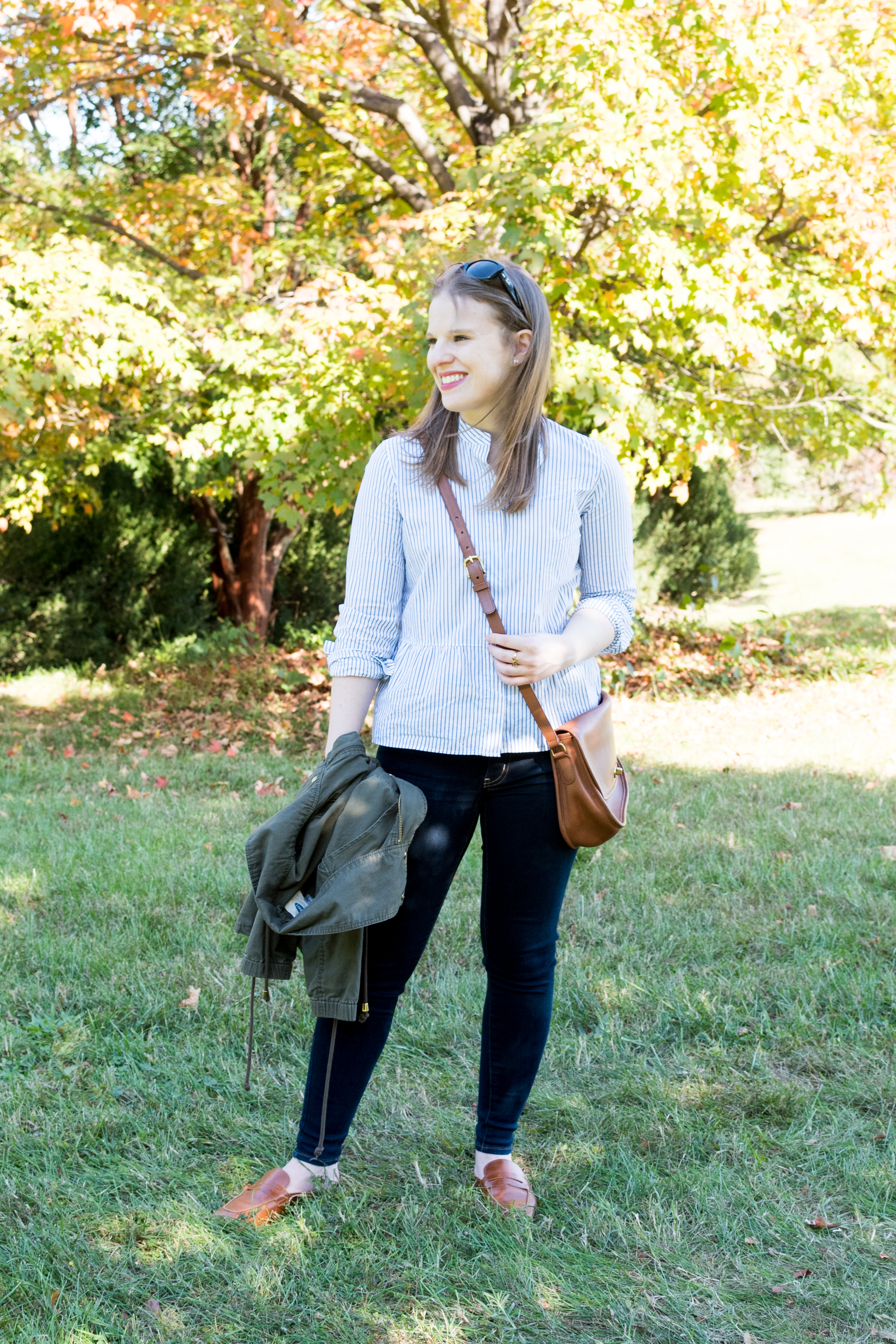 A Deep Breath Before Holiday Madness | Something Good, @danaerinw , old navy utility jacket, cross body bag