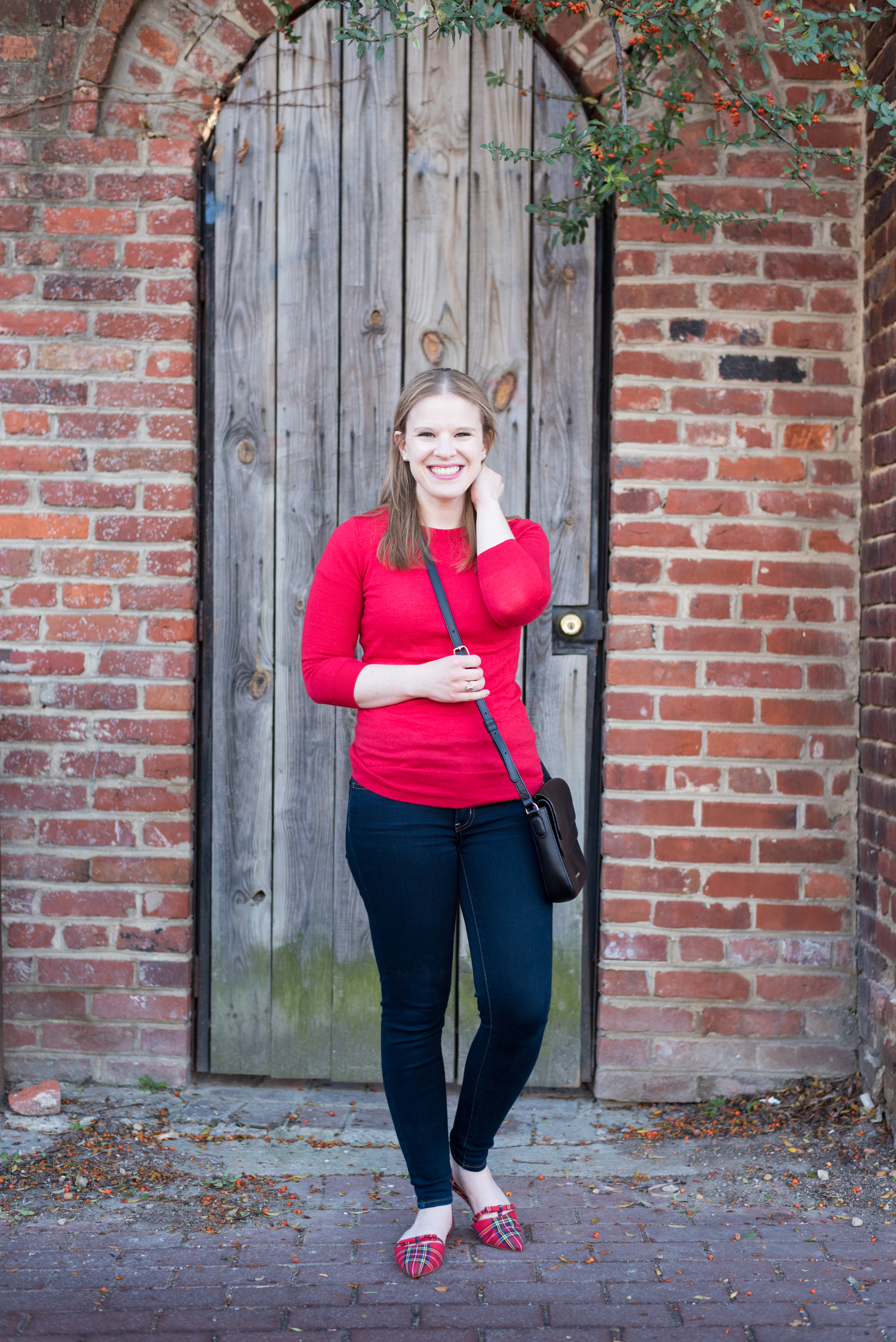 DC woman blogger wearing plaid flats