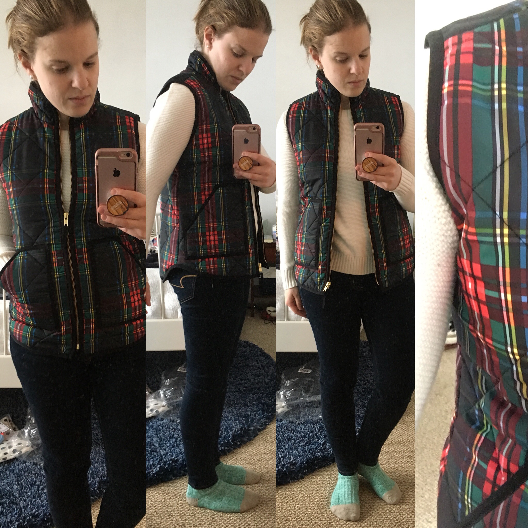 Shopping Reviews, Vol. 52 | Something Good, @danaerinw, J.Crew Factory Printed quilted puffer vest