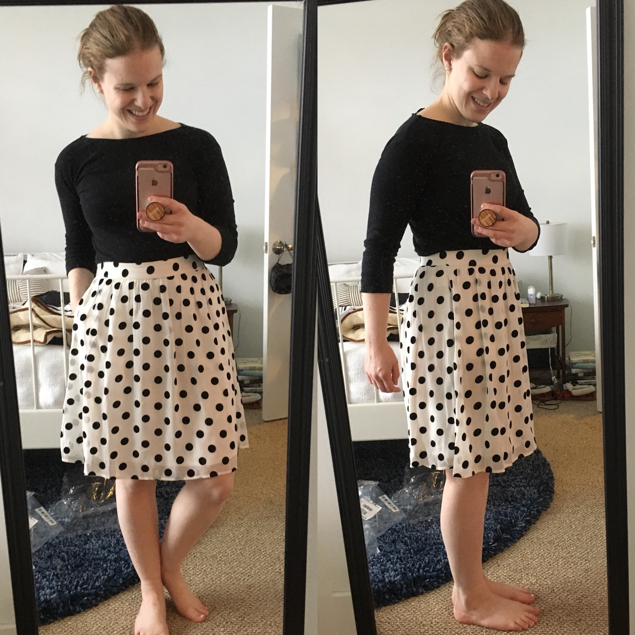 Shopping Reviews, Vol. 52, Black Friday and Cyber Monday Purchases | Something Good, @danaerinw, J.Crew Factory Velvet dot midi skirt