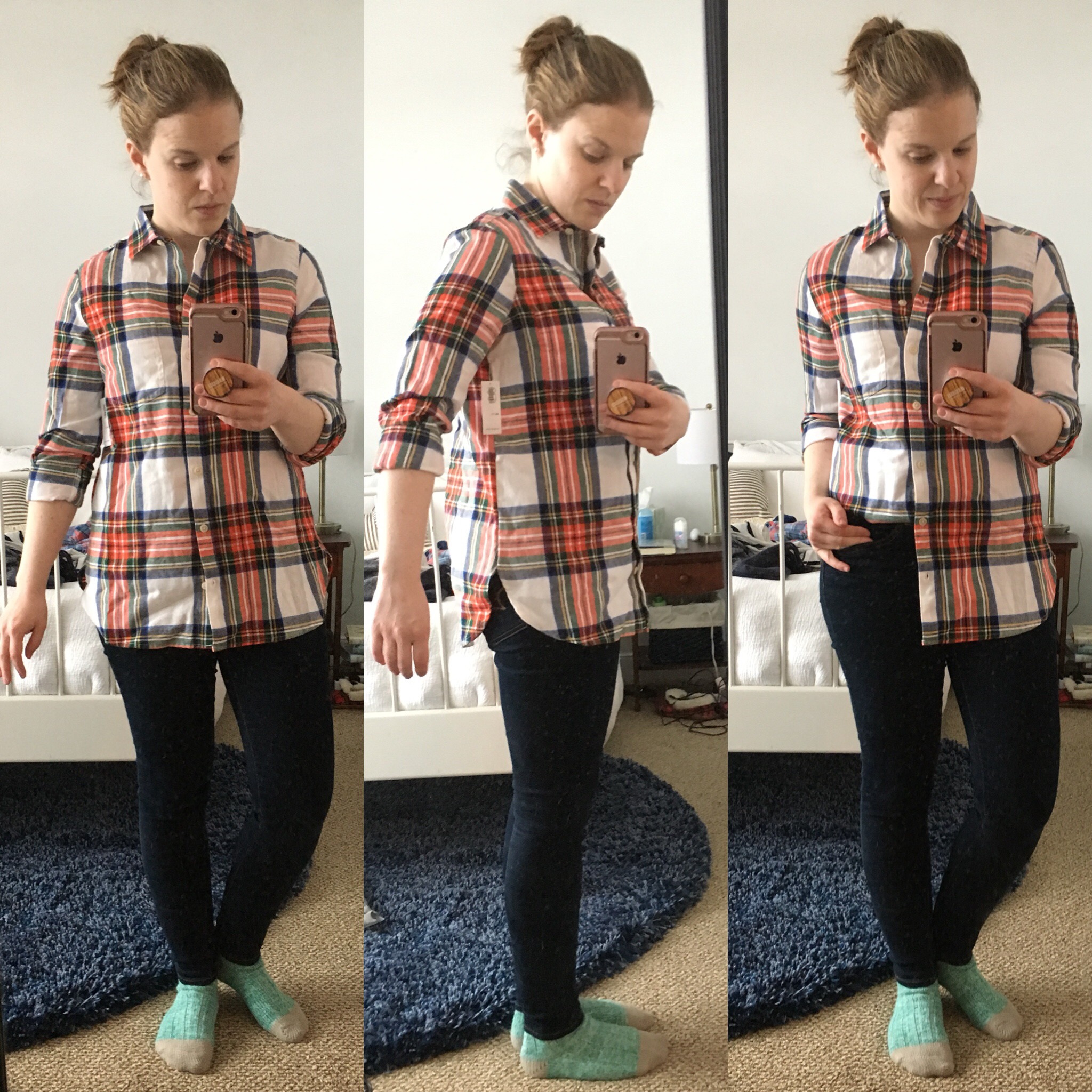 Shopping Reviews, Vol. 52 | Something Good, @danaerinw, Old Navy Classic Flannel Shirt-White Tartan