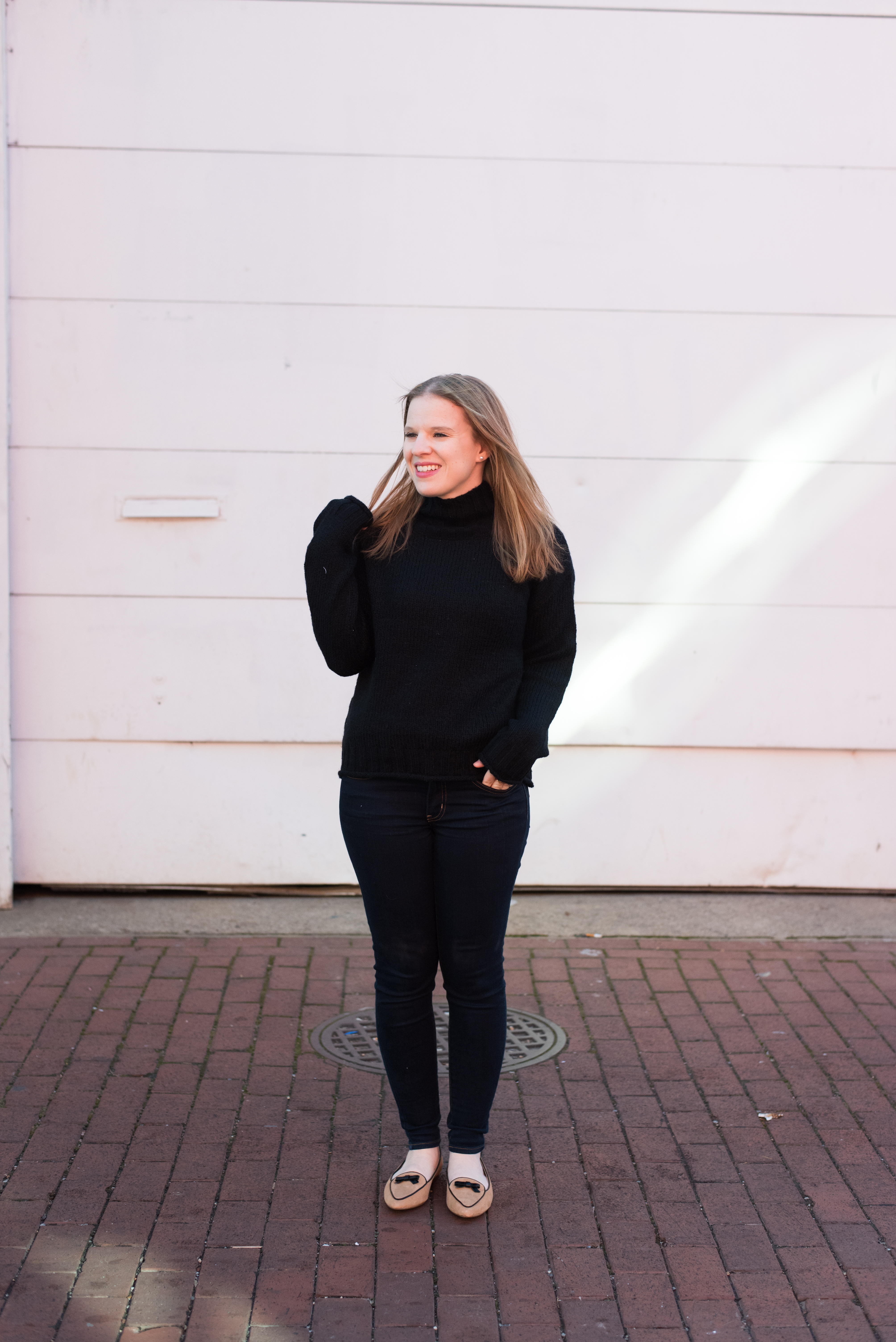 What I'm Already Doing to Implement My Word of the Year | Something Good, @Danaerinw , women, fashion, clothing, style, winter outfits, inspiration, cold weather looks, winter fashion, cold weather style, sweater, black sweater, talbots, dark wash jeans, DC style blogger