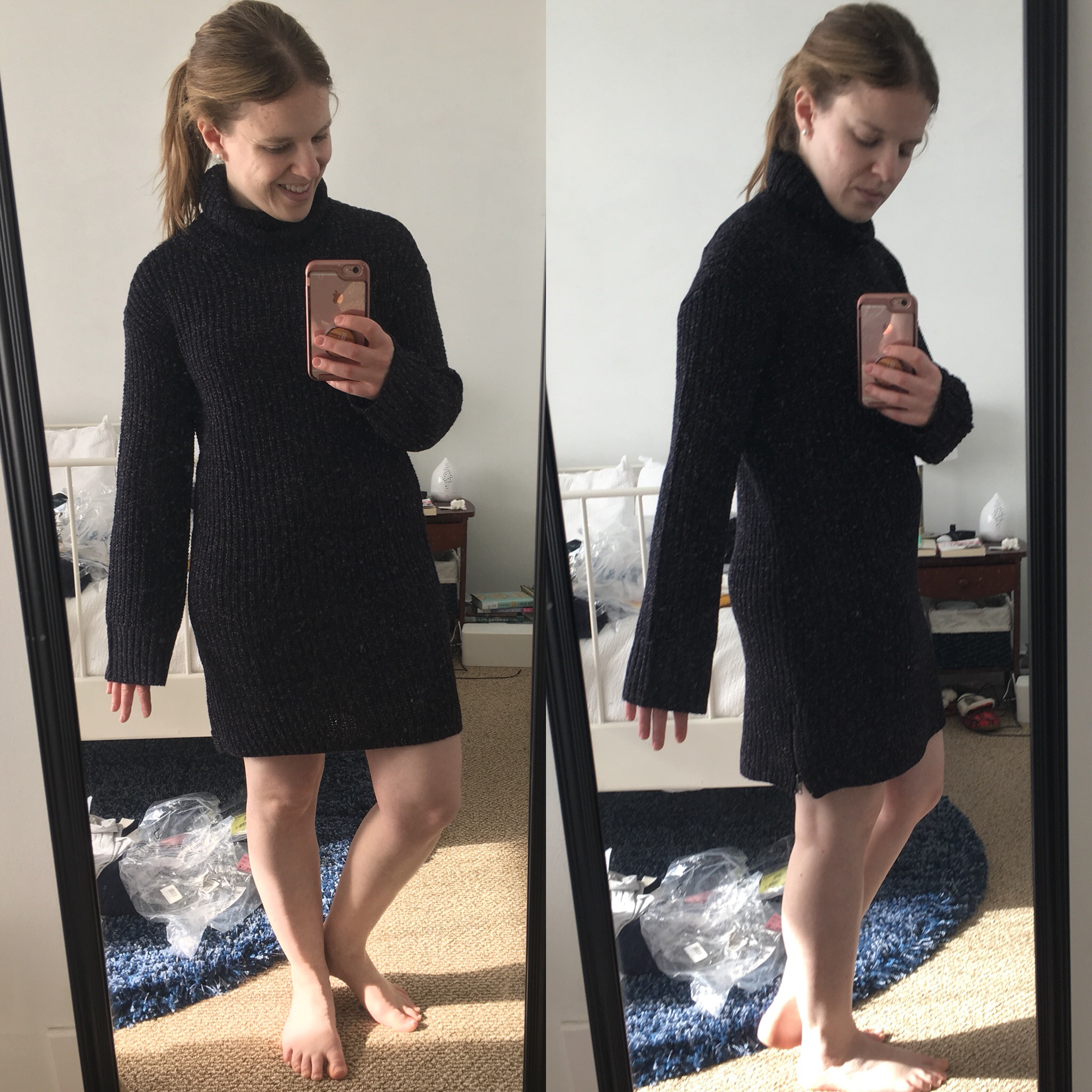 Shopping Reviews, Vol. 56: Nordstrom Sweaters and Sweater Dresses | Something Good, @danaerinw, American Eagle soft turtleneck dress