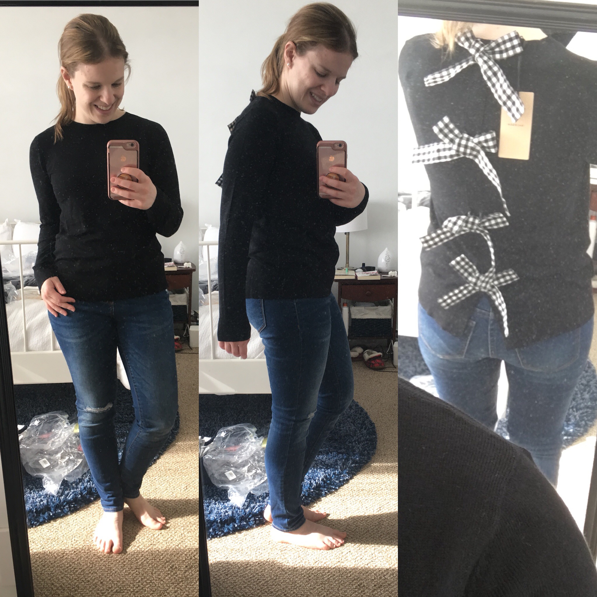 Shopping Reviews, Vol. 56: Nordstrom Sweaters and Sweater Dresses | Something Good, @danaerinw, Bow back sweater Halogen