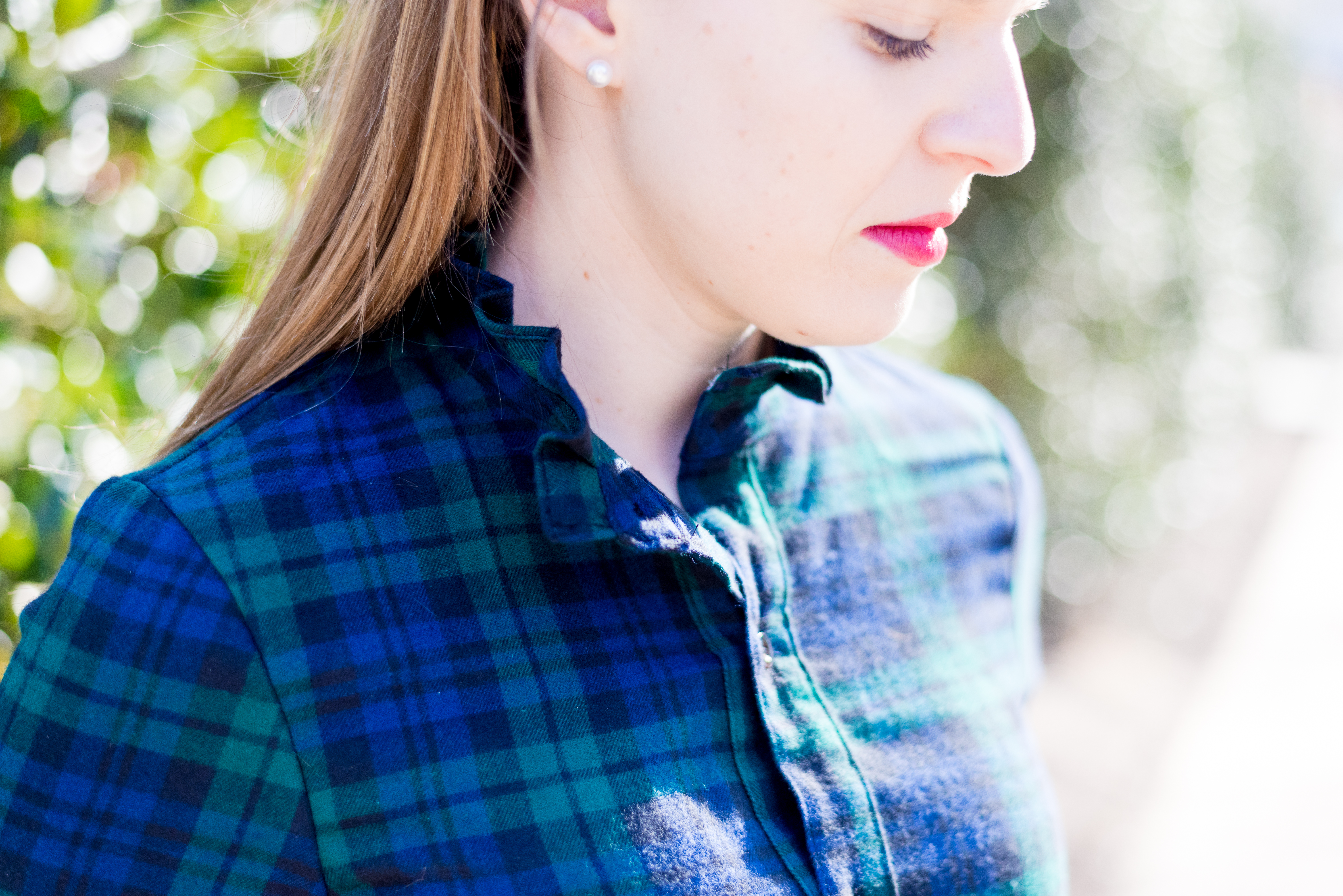 How to Know When to Spend More On Clothing (aka Buying "Investment Pieces") | Something Good, @danaerinw , ruffled collar, button up with ruffled collar, plaid top