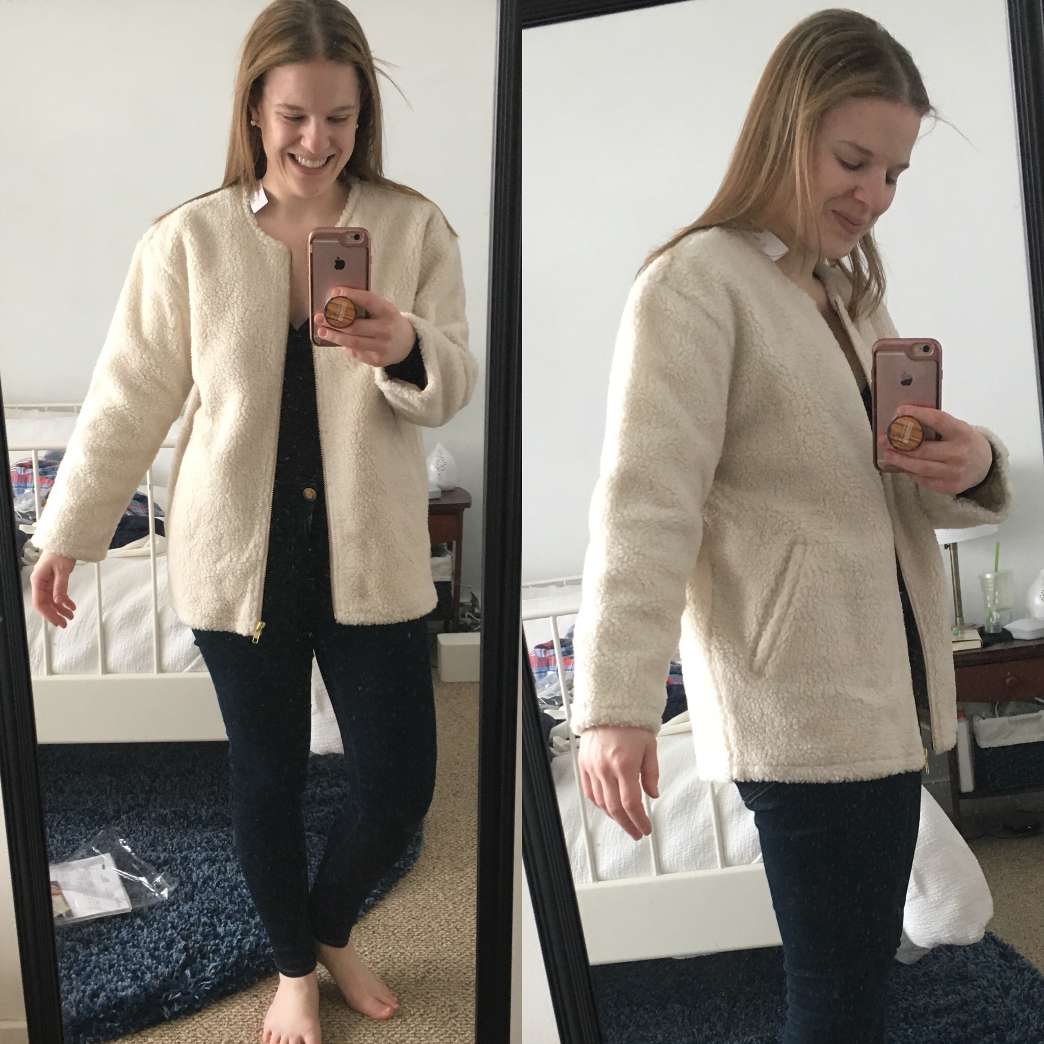 Shopping Reviews, Vol. 55: J.Crew Factory Bell-Sleeve T-Shirt | Something Good, @danaerinw , J. Crew Factory bomber sherpa jacket