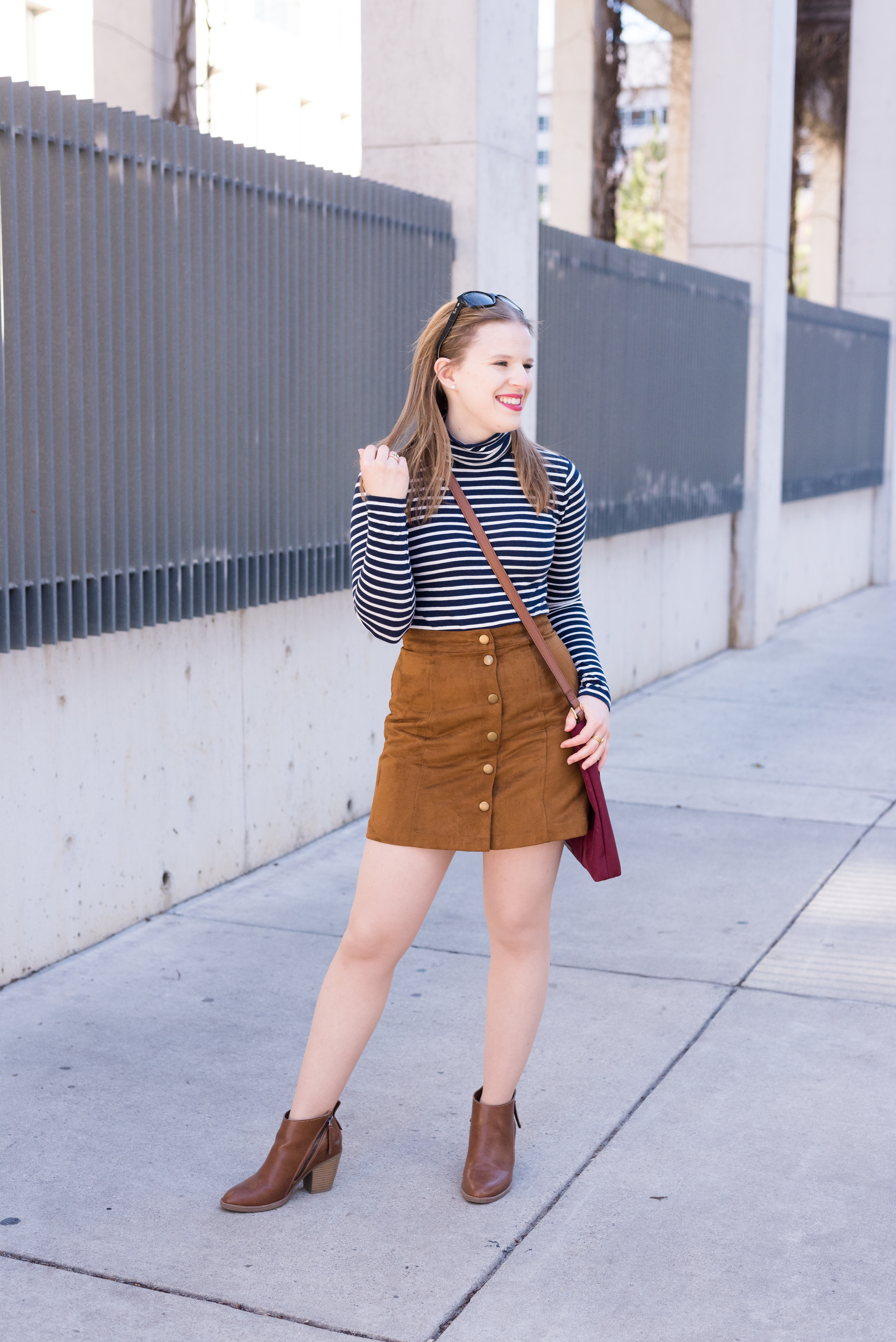 old navy skirt, j.crew turtleneck, j.crew factory turtleneck, target ankle booties