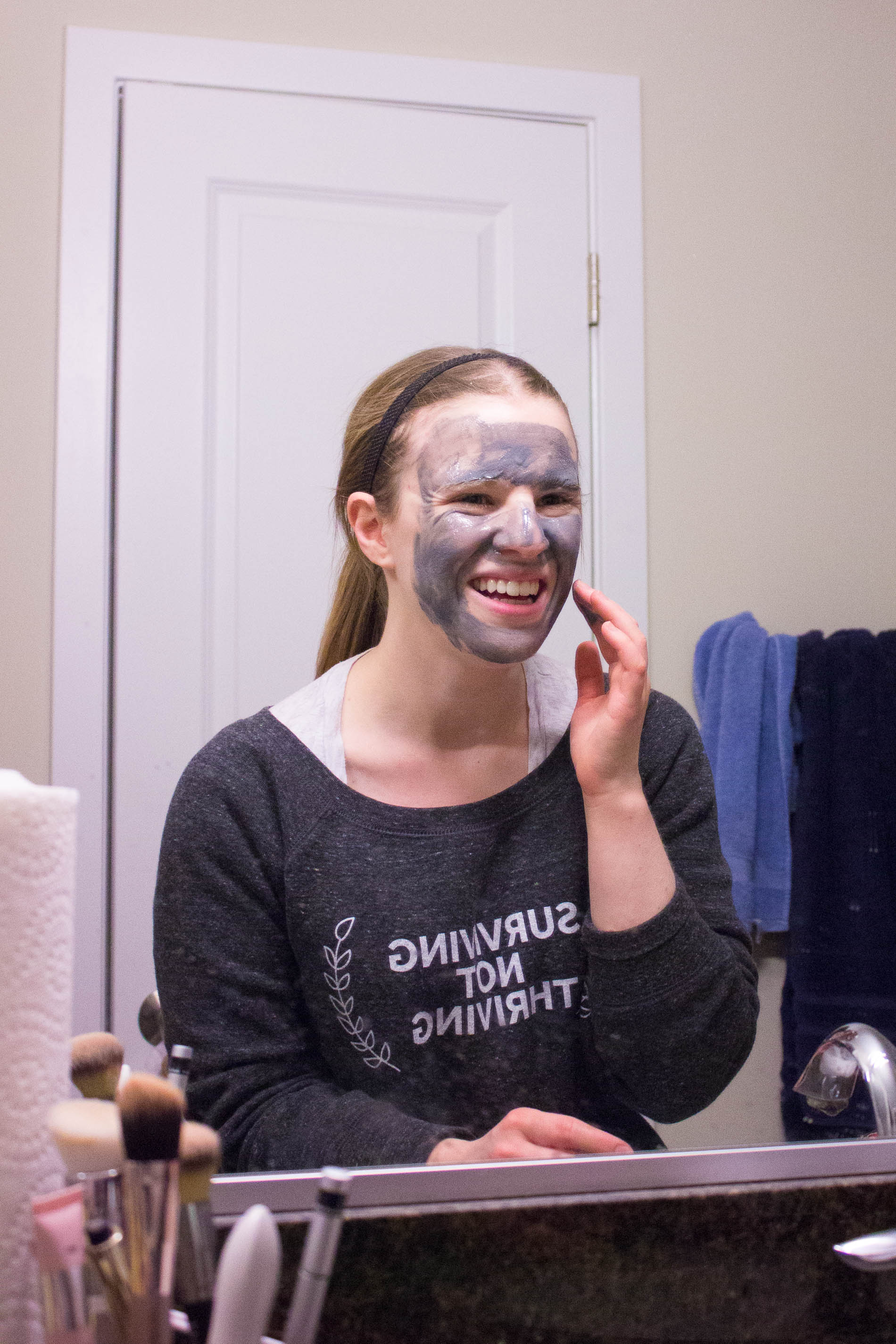 woman wearing beauty mask, Bioré One Minute Mask