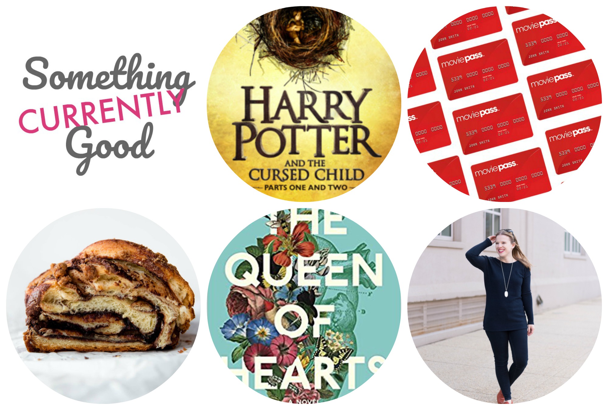 harry potter and the cursed child, moviepass, babka, the queen of hearts book, something good blog, j.crew reversible sweater