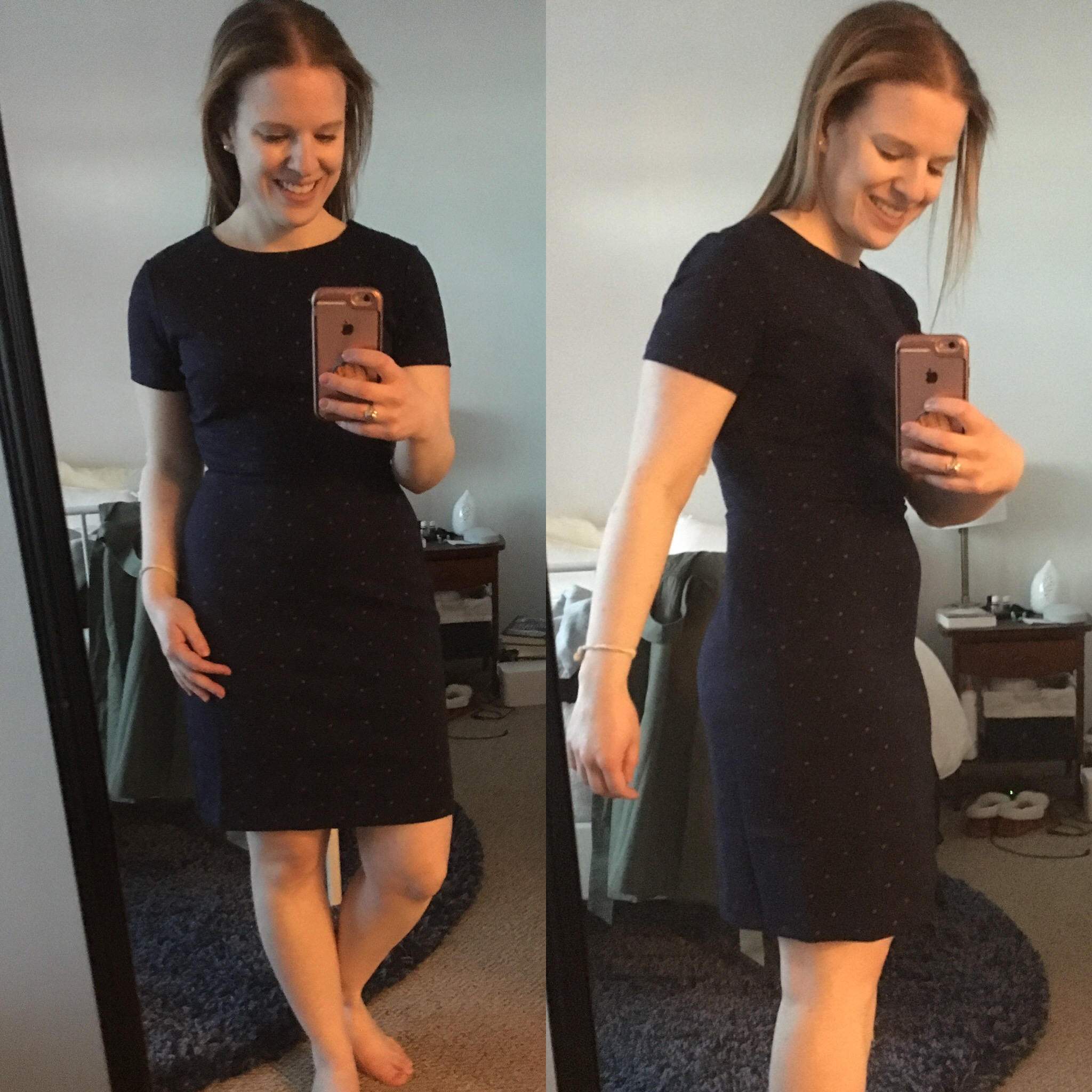 woman wearing Old Navy Ponte-Knit Sheath Dress for Women