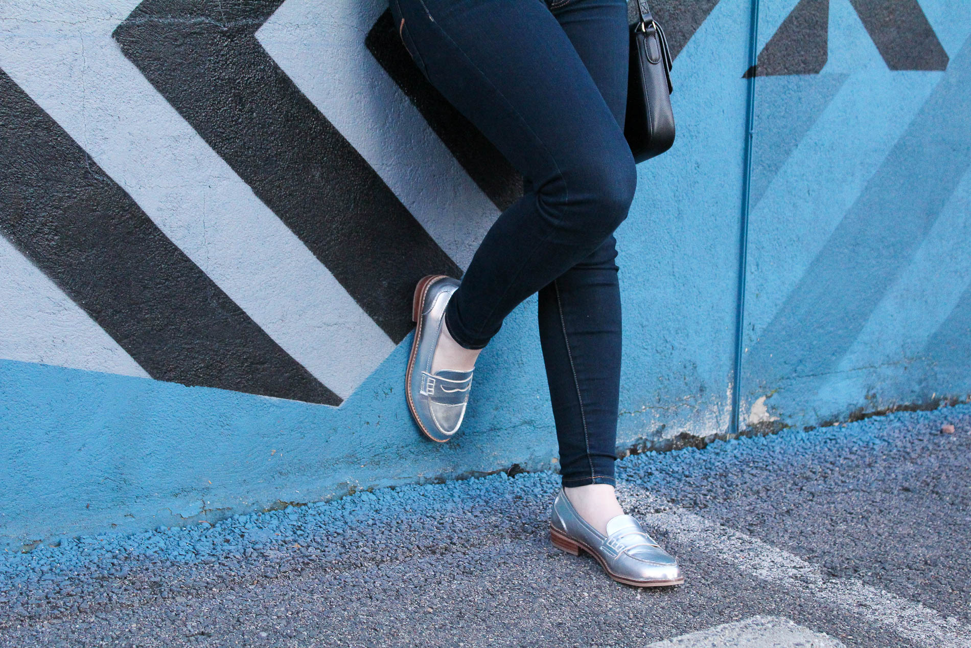 Steve Madden silver loafers