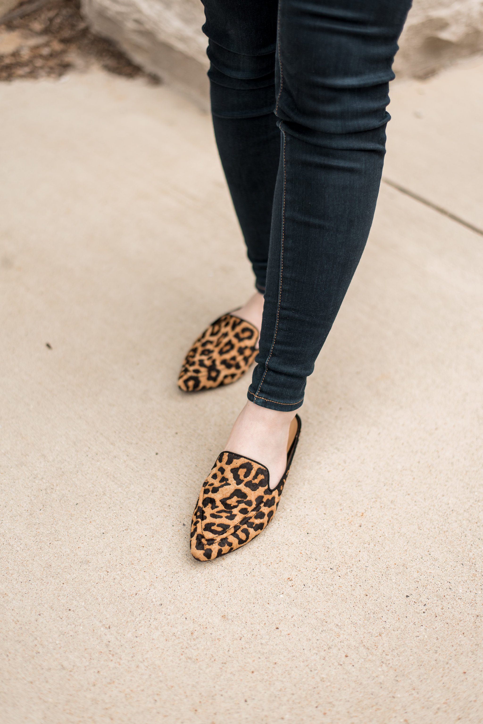 dc woman style blogger wearing Franco Sarto Leopard Print Mules